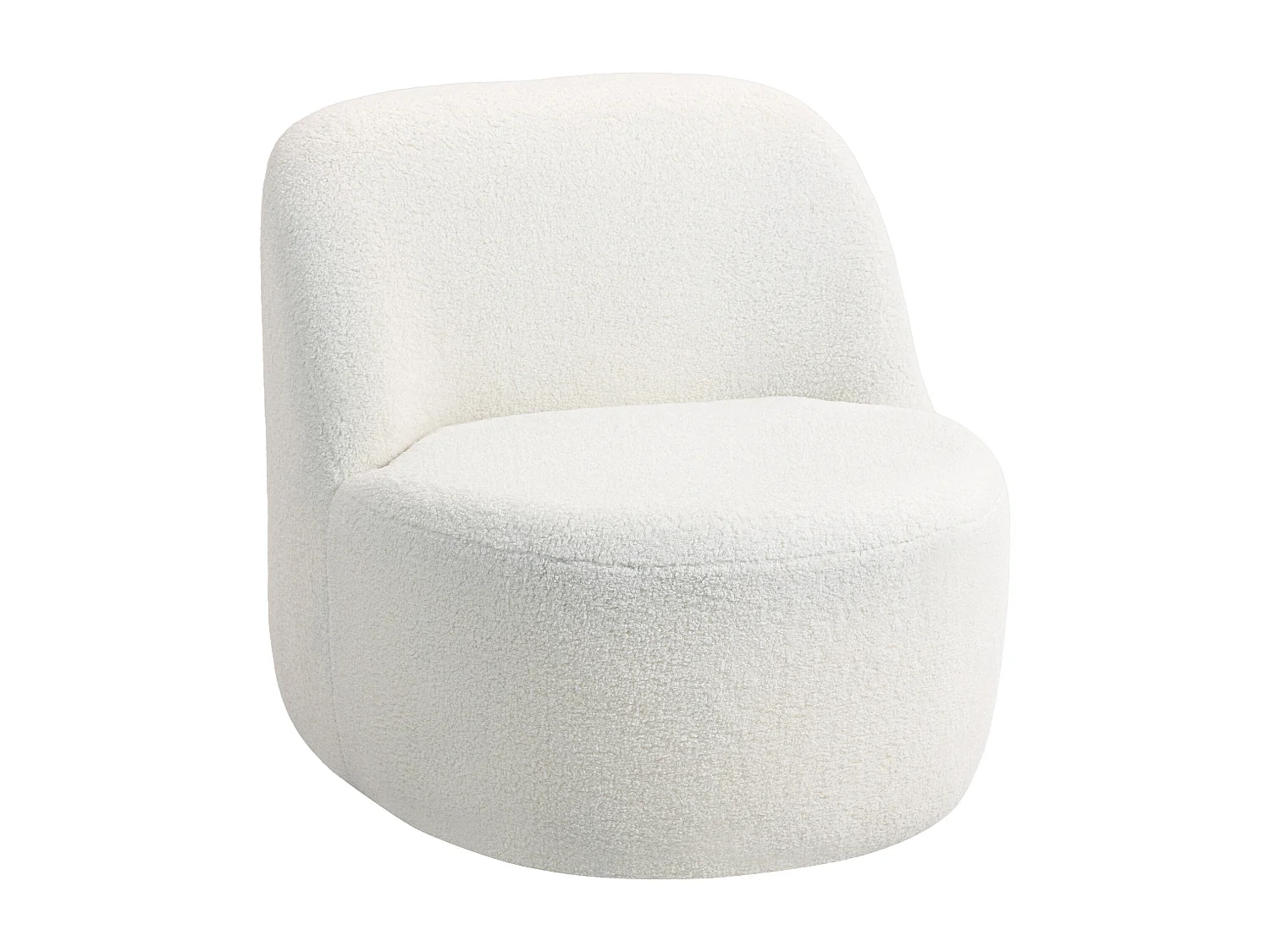 Poltrona per salotto in stile moderno con schienale ergonomico crema