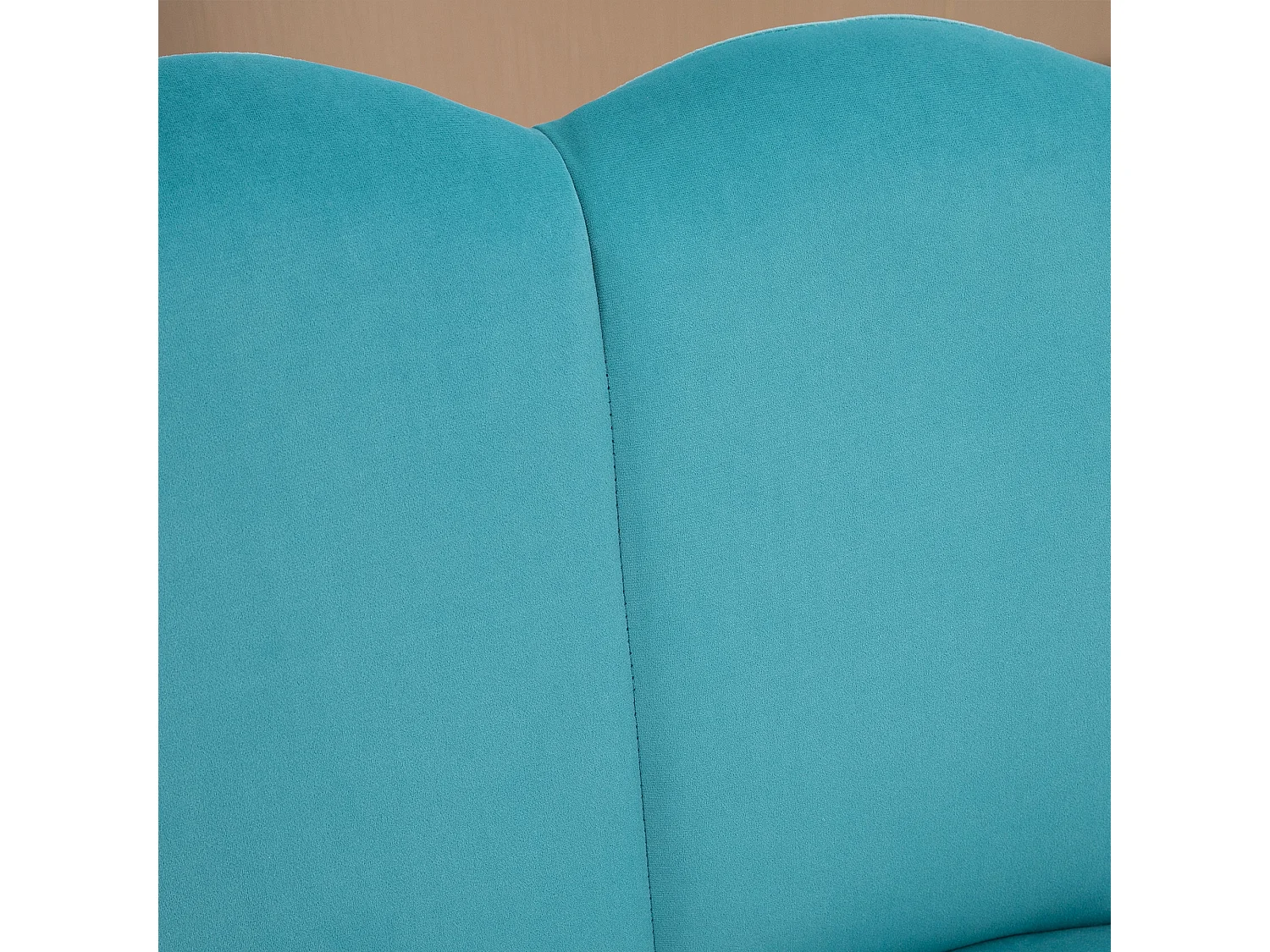 Divano 2 posti in velluto con schienale a conchiglia verde