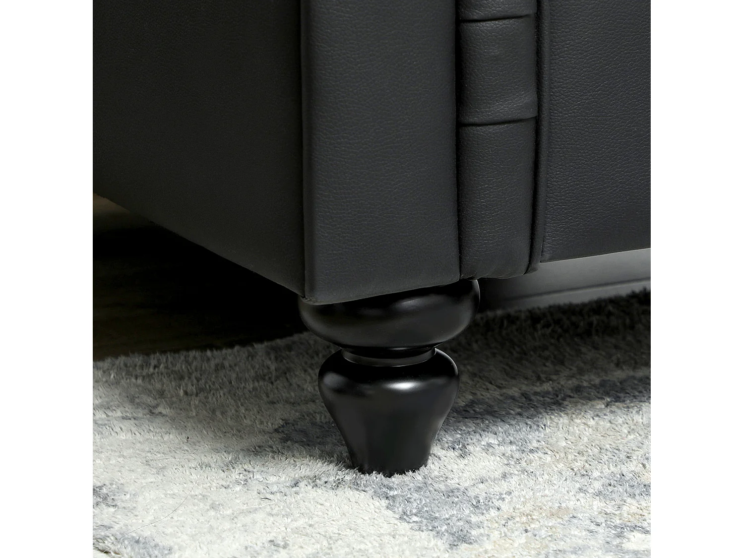 Poltrona da salotto chesterfield in finta pelle pu nero