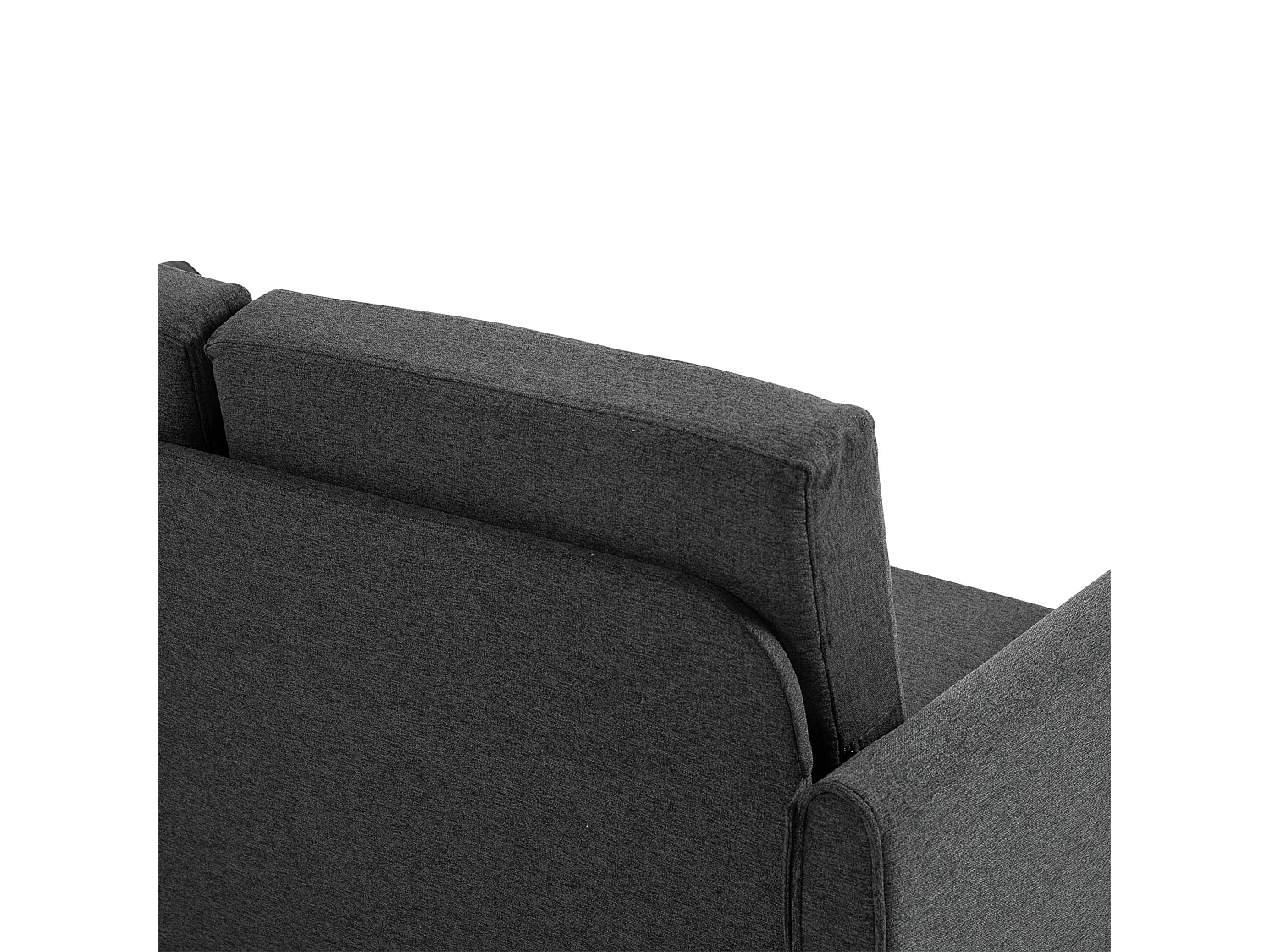 Divano a 2 posti con cuscini da salotto lino grigio scuro