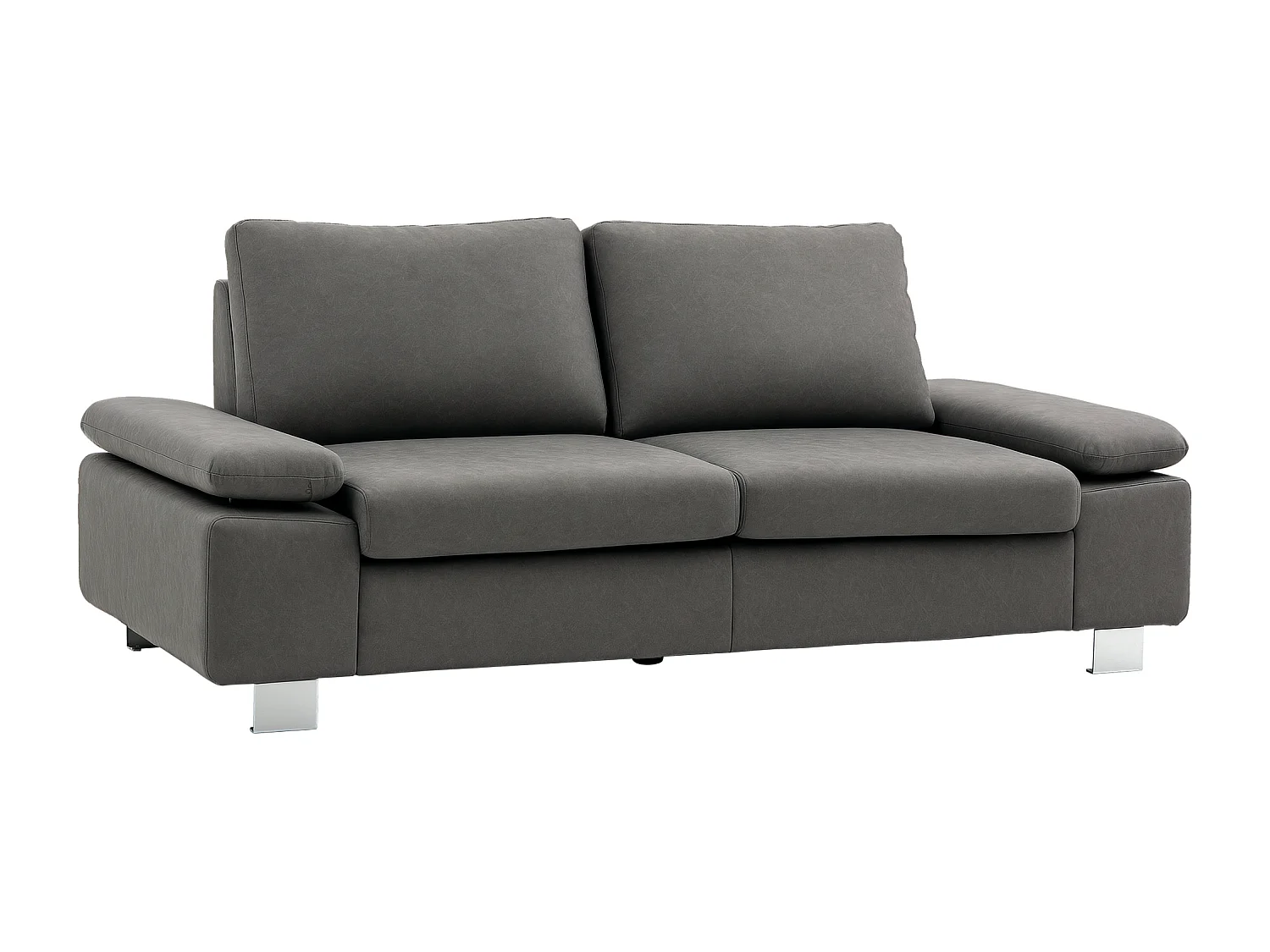 Divano 2 posti con seduta imbottita e braccioli regolabili grigio