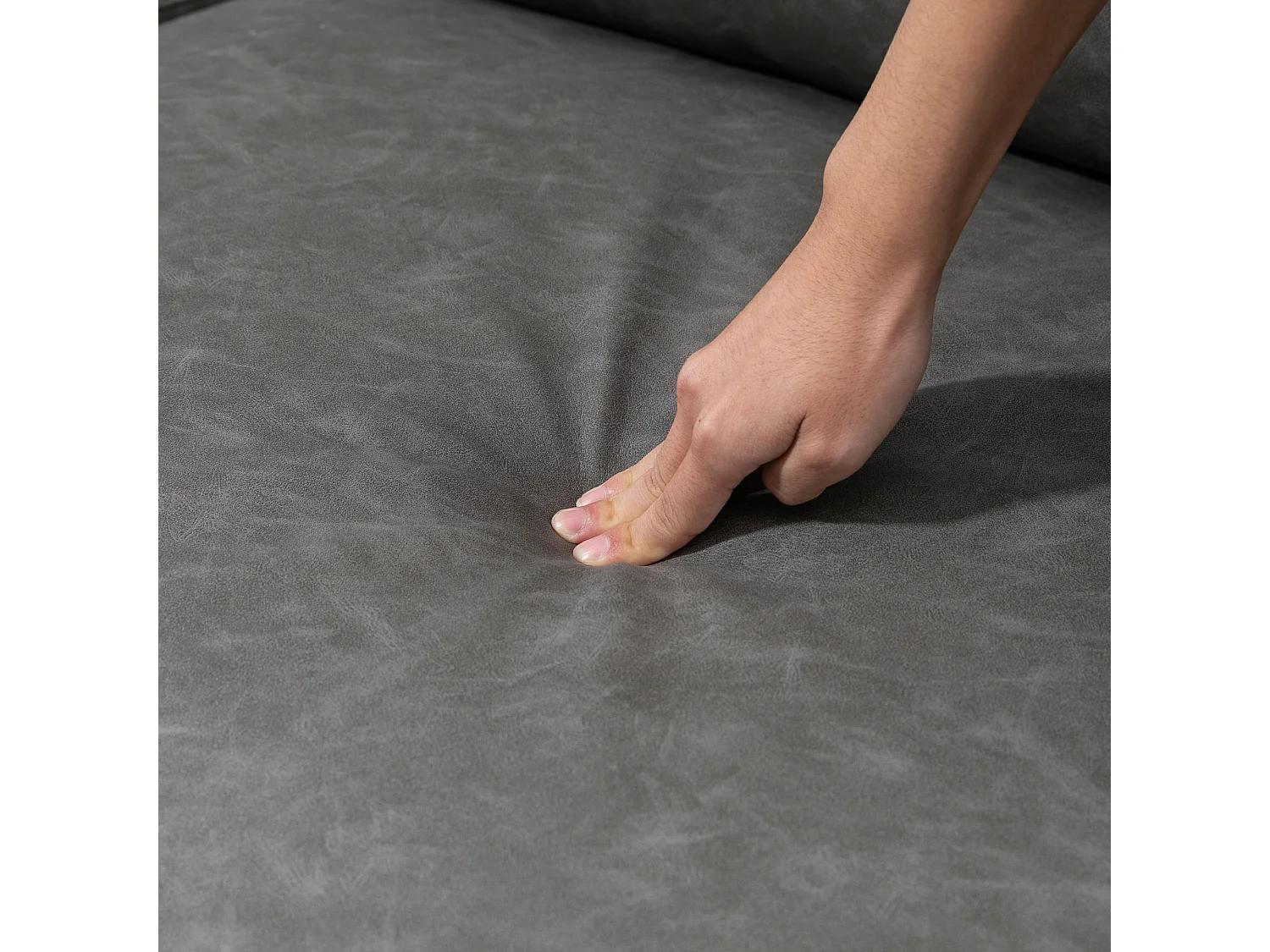 Divano 2 posti con seduta imbottita e braccioli regolabili grigio