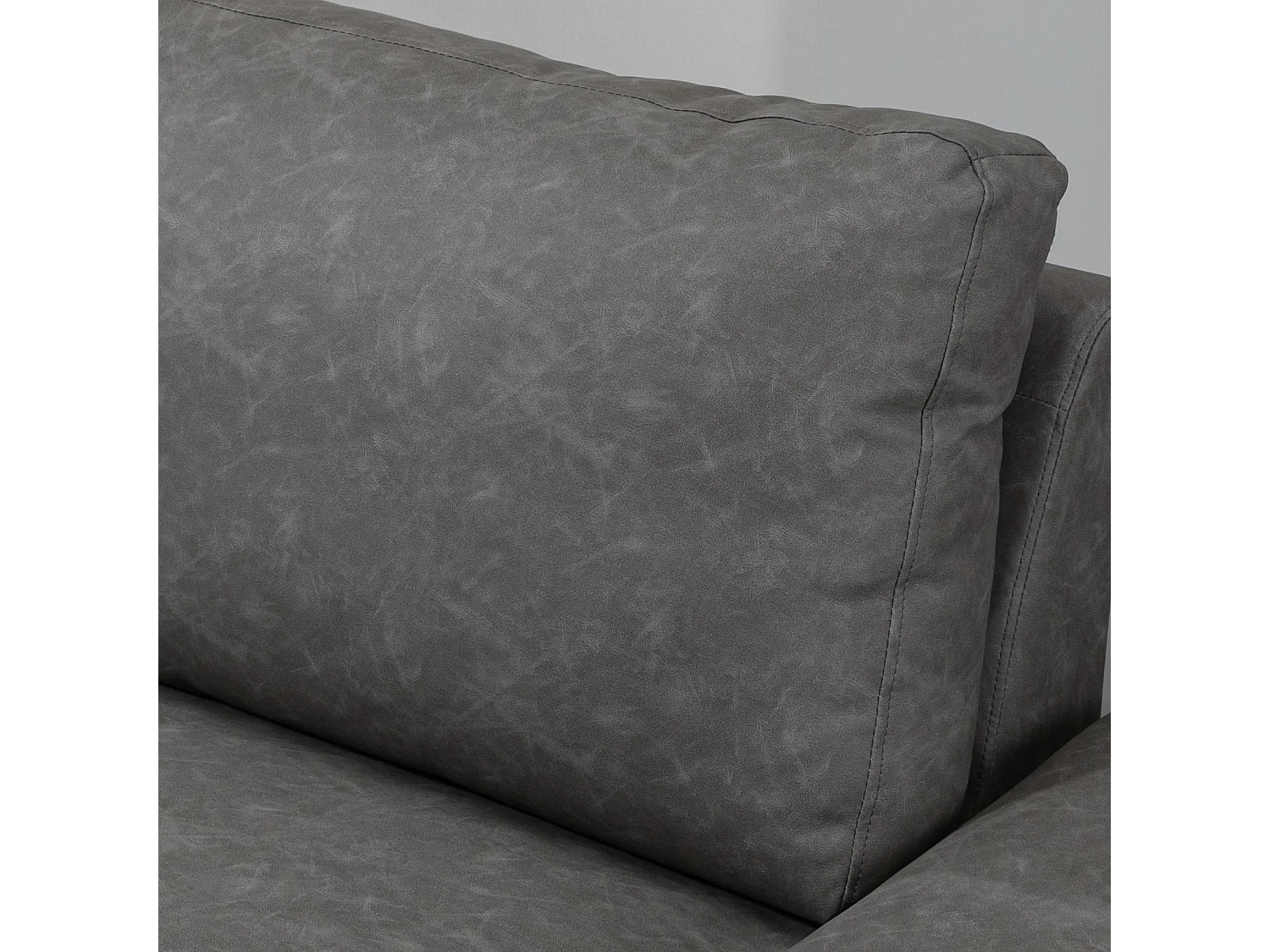 Divano 2 posti con seduta imbottita e braccioli regolabili grigio