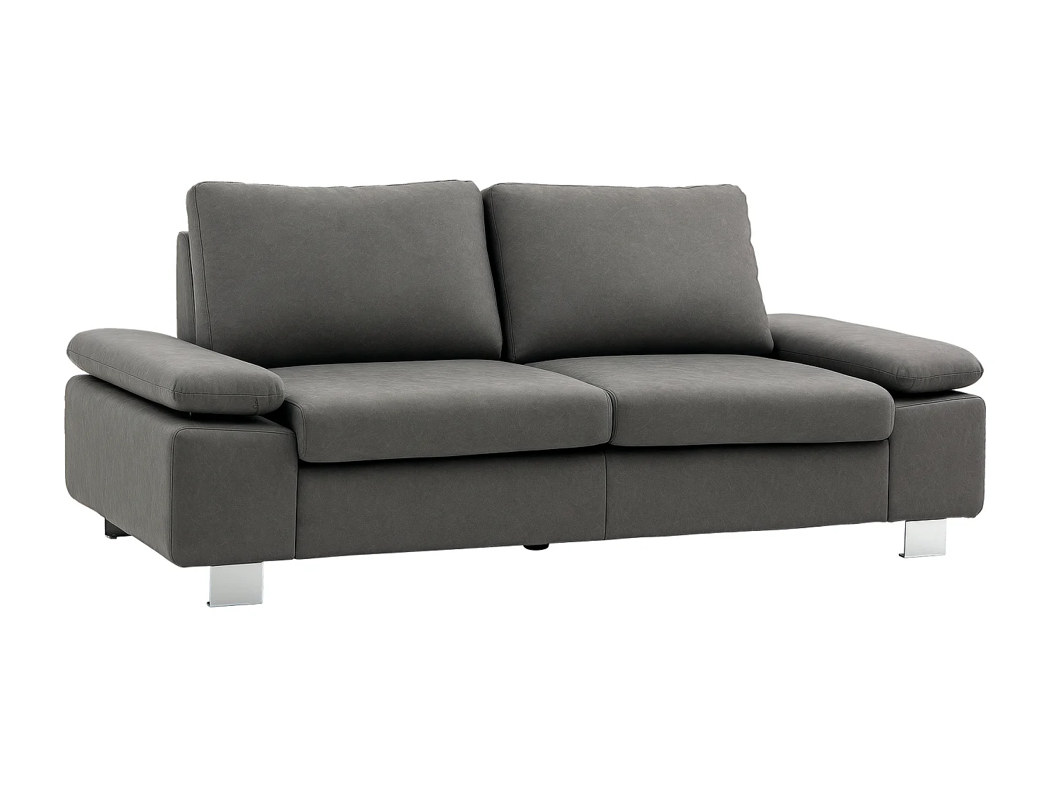 Divano 2 posti con seduta imbottita e braccioli regolabili grigio