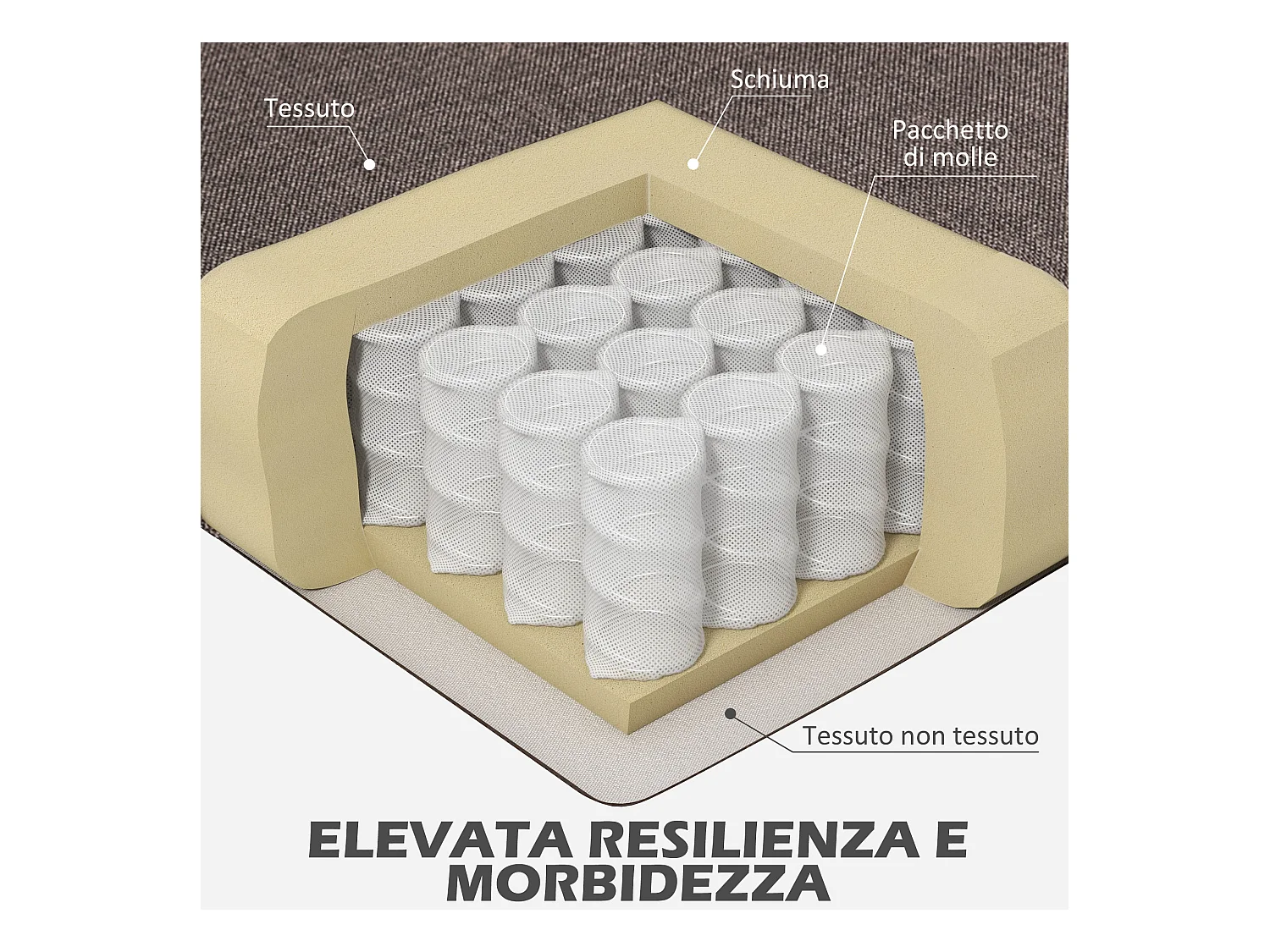 Poltrona per salotto stile francese con cuscini 74x86x102 cm marrone
