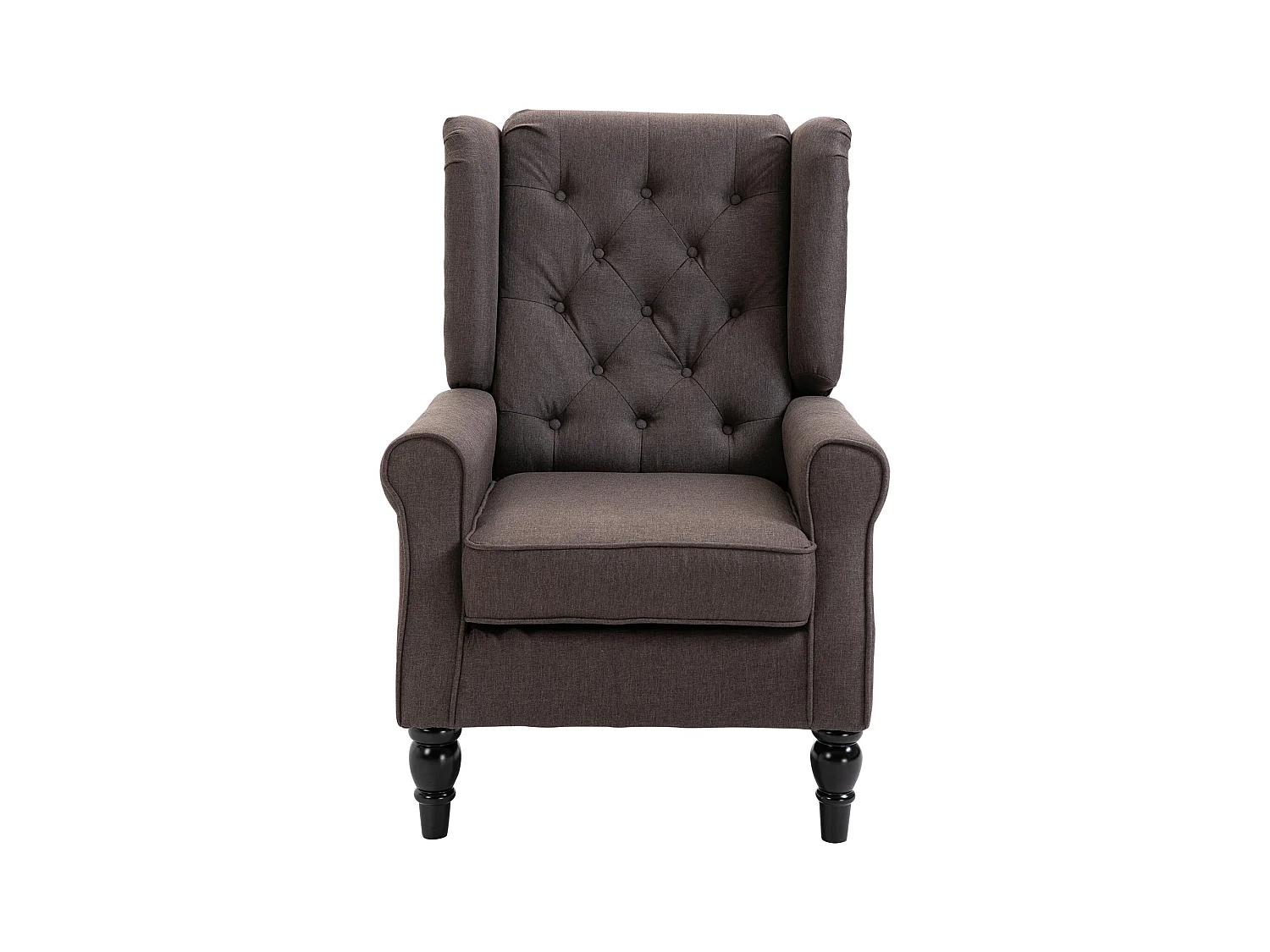 Poltrona per salotto stile francese con cuscini 74x86x102 cm marrone