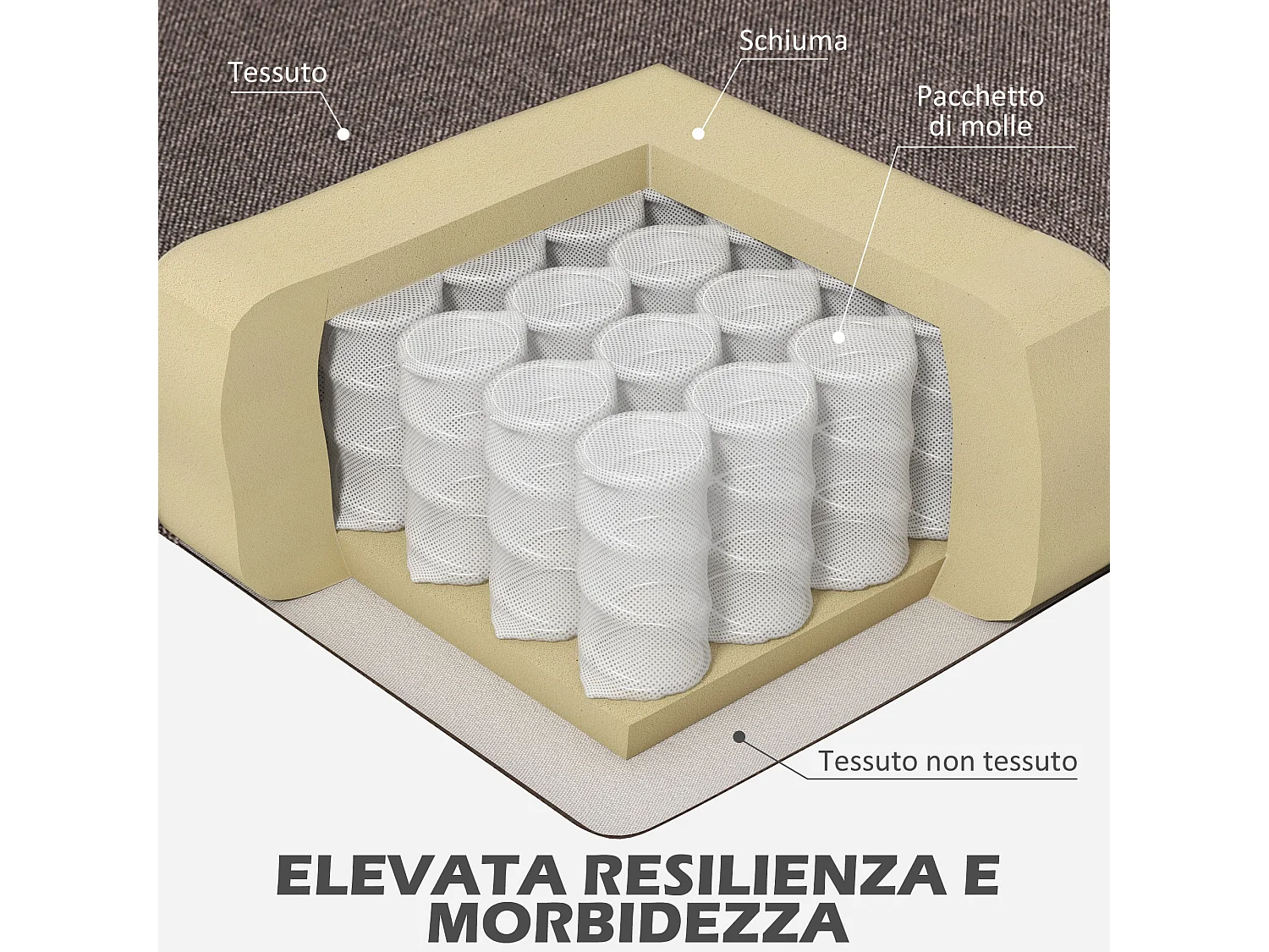 Poltrona per salotto stile francese con cuscini 74x86x102 cm marrone