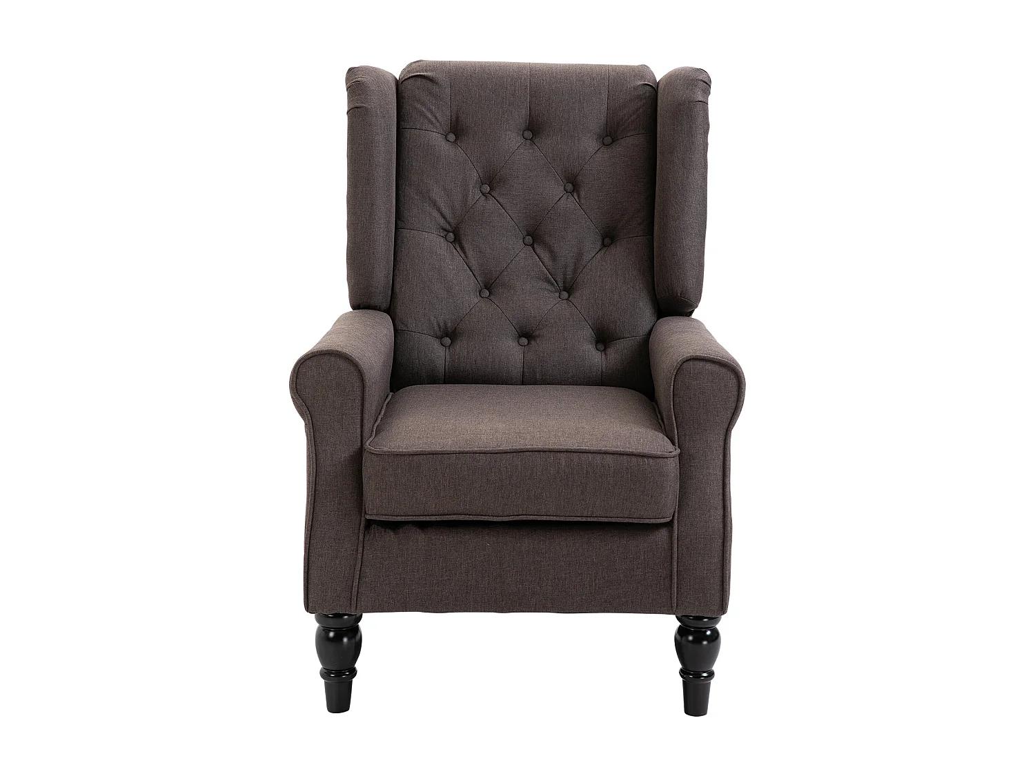 Poltrona per salotto stile francese con cuscini 74x86x102 cm marrone