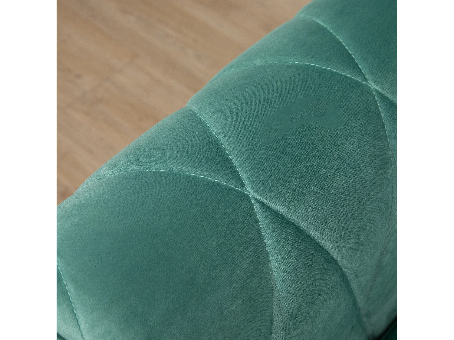 Divano 2 posti in legno e velluto spessa imbottitura verde