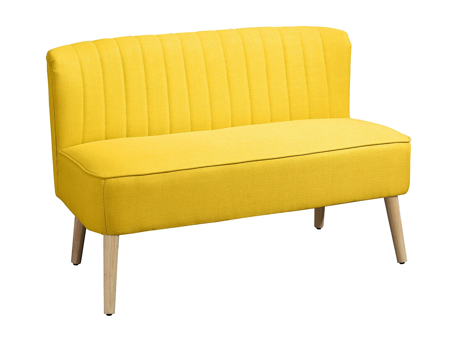 Divano 2 posti moderno senza braccioli in tessuto giallo