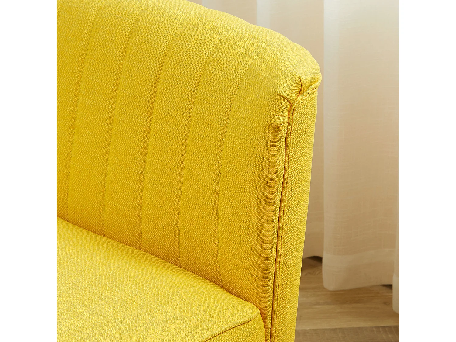 Divano 2 posti moderno senza braccioli in tessuto giallo