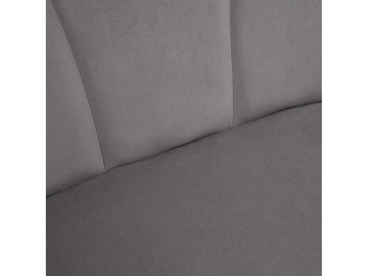 Divano 2 posti in velluto con schienale a conchiglia grigio