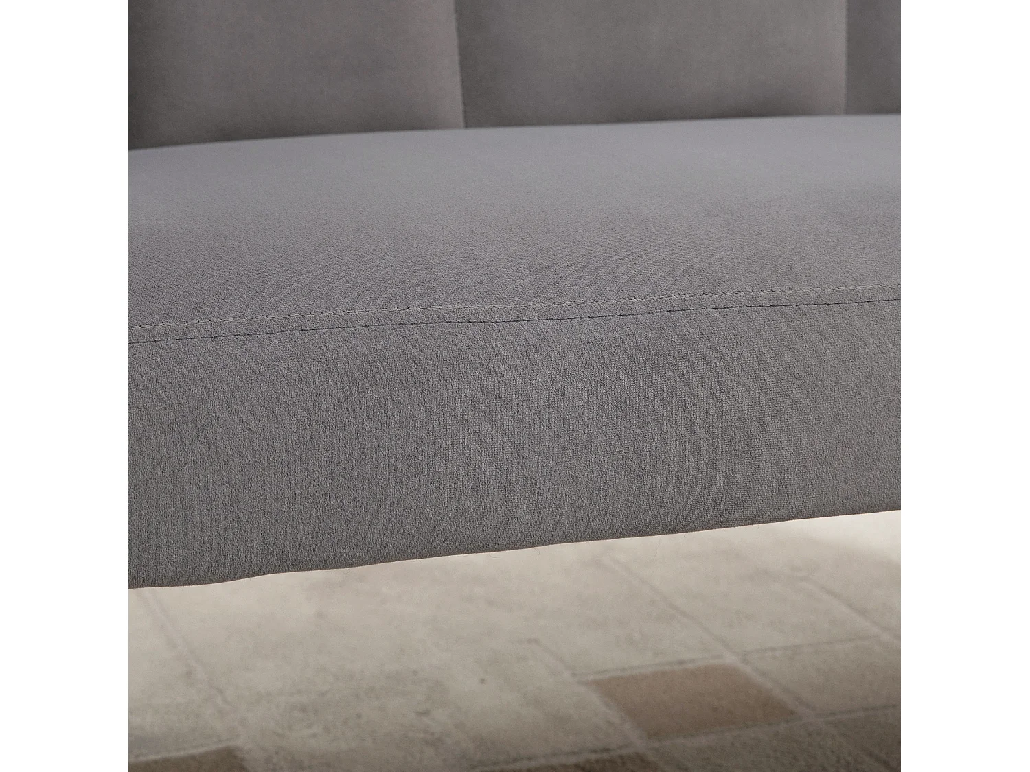 Divano 2 posti in velluto con schienale a conchiglia grigio