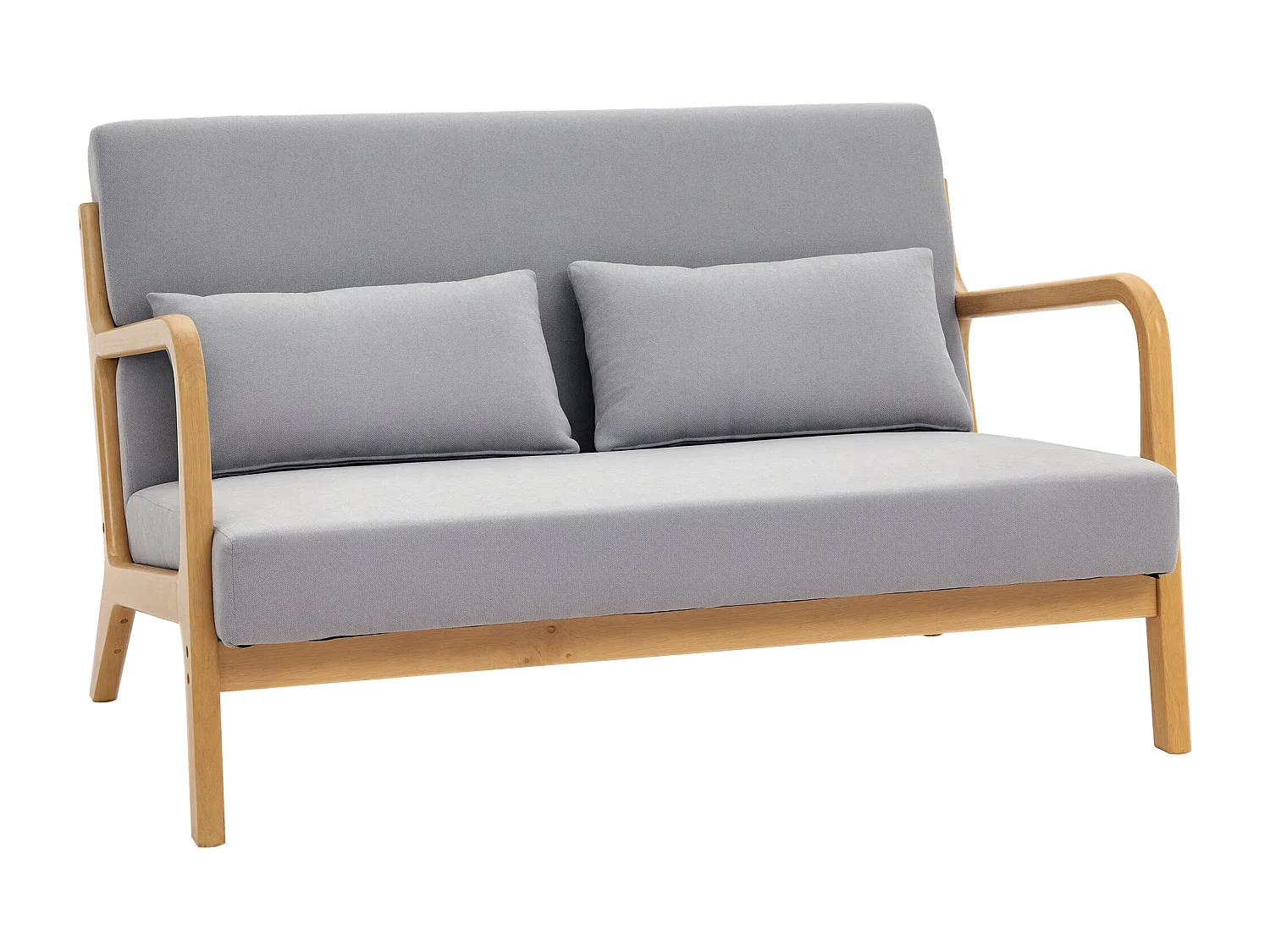 Divano 2 posti moderno con cuscini e seduta imbottita grigio