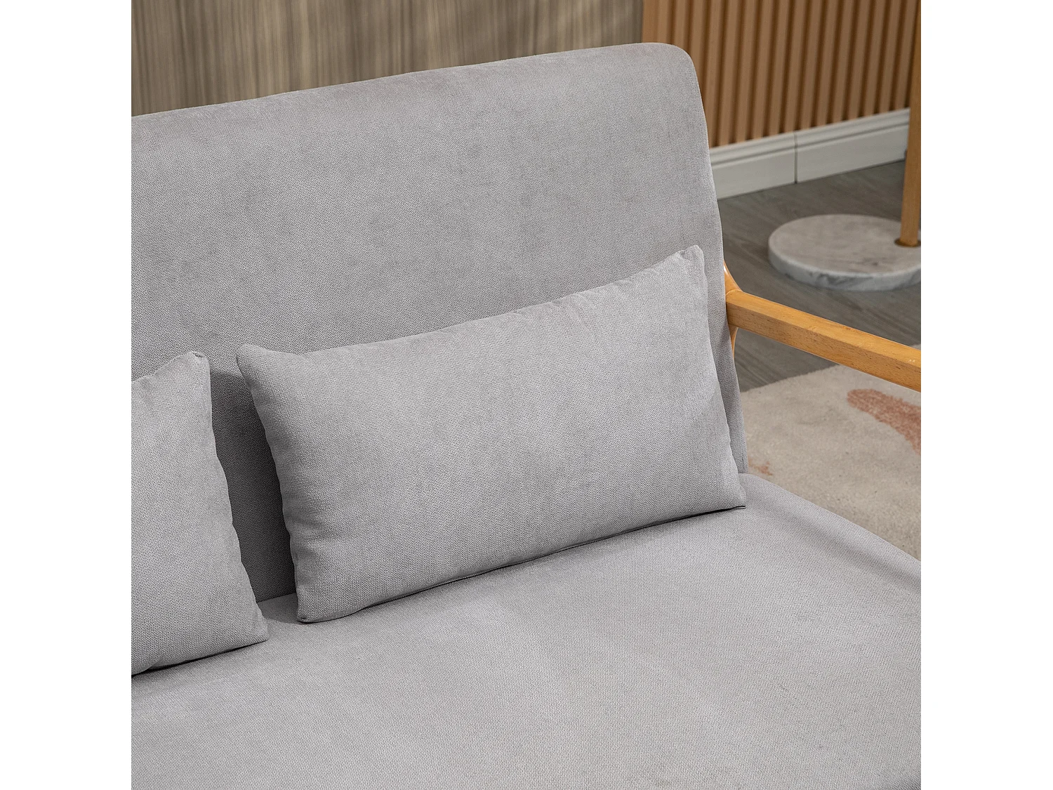 Divano 2 posti moderno con cuscini e seduta imbottita grigio