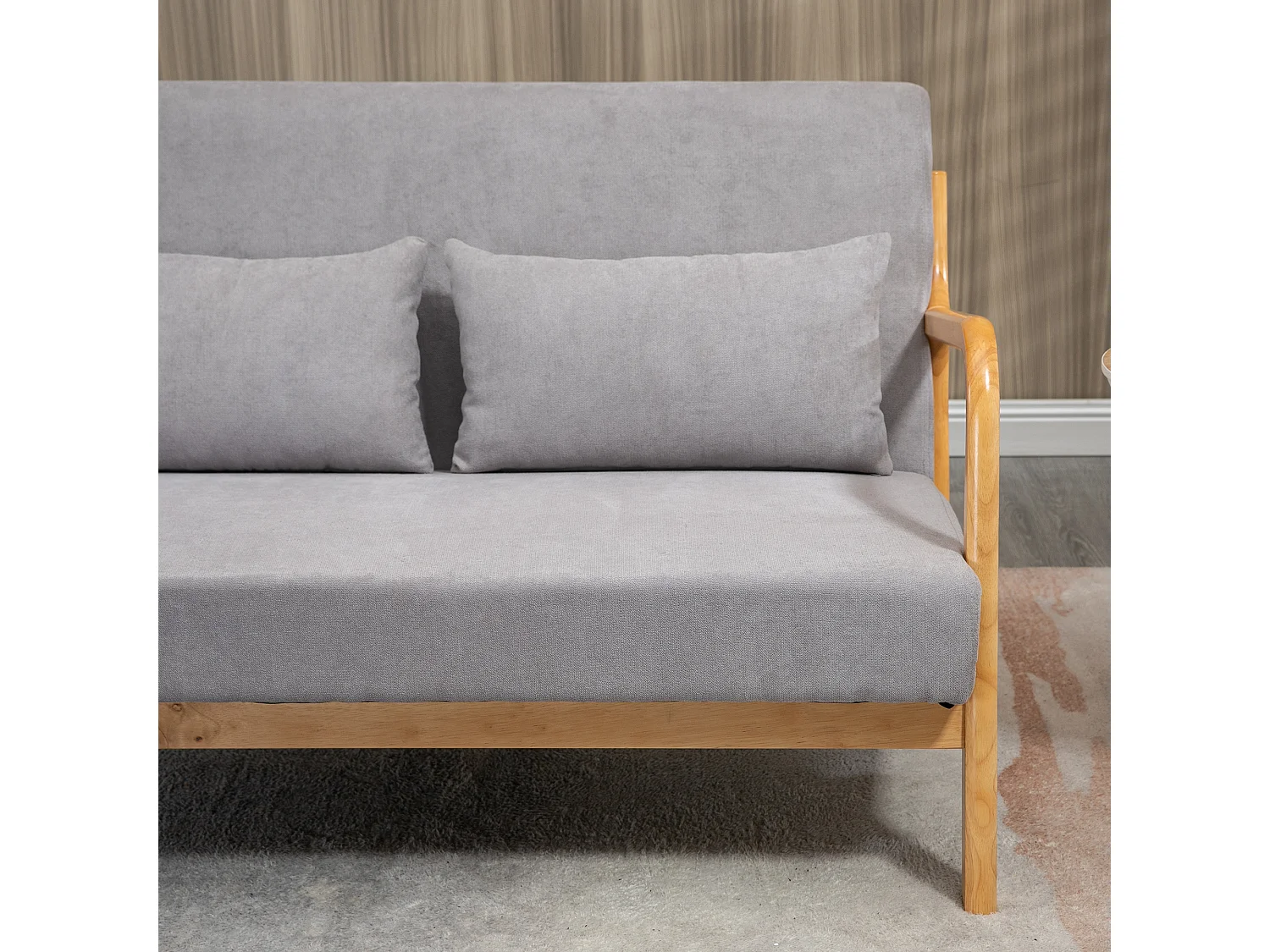 Divano 2 posti moderno con cuscini e seduta imbottita grigio