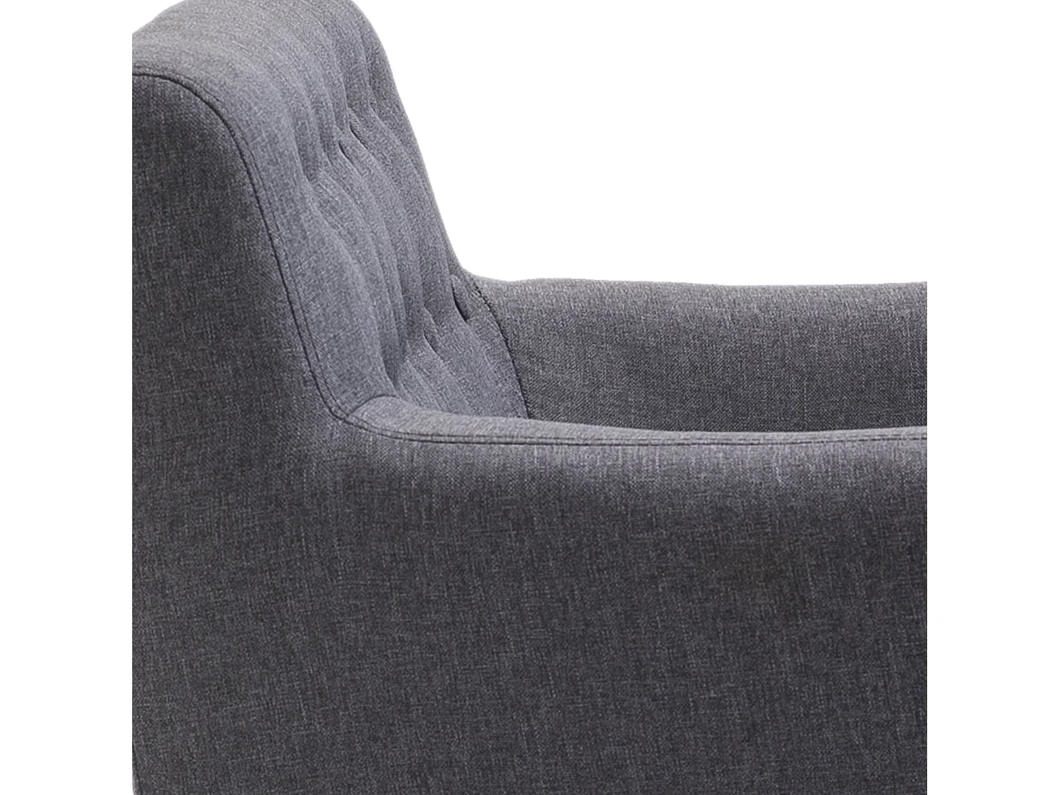 Poltroncina moderna con braccioli tessuto legno grigio chiaro