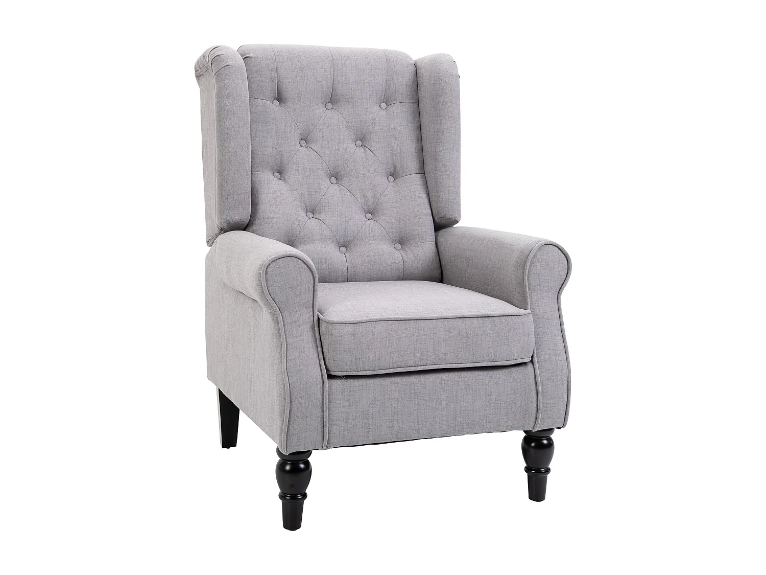 Poltrona grigia con ampia seduta e cuscini sfoderabili grigio