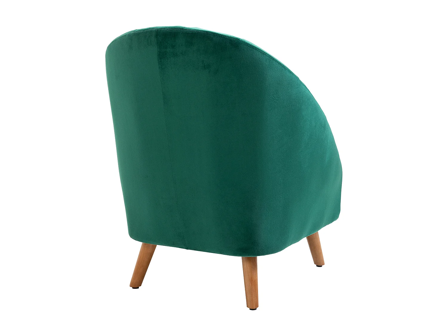 Poltrona da salotto in velluto verde con solida struttura in legno