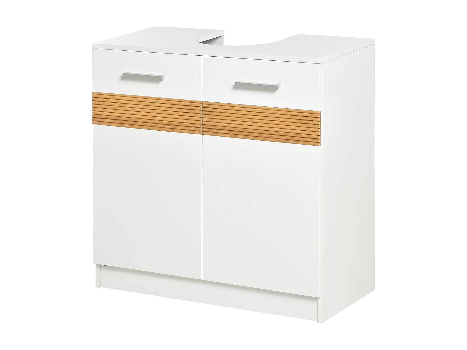 Mobile sotto lavabo bagno 60x30x60.5cm bianco e color legno