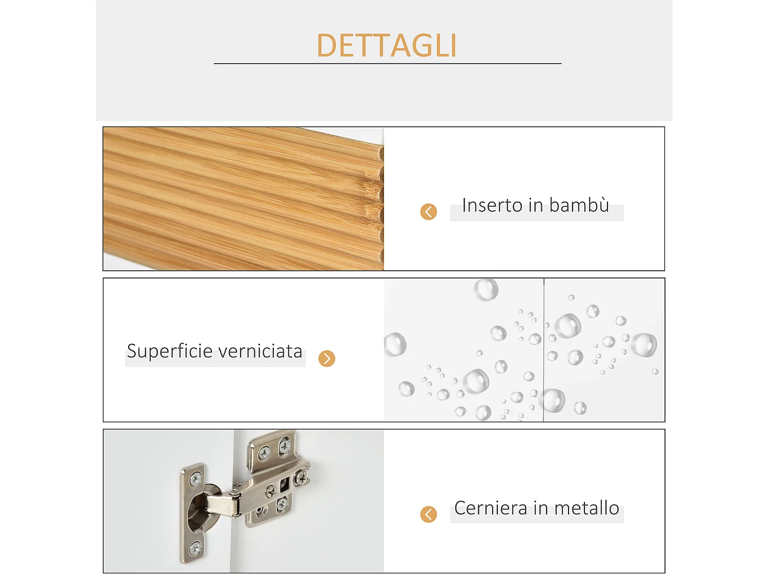 Mobile sotto lavabo bagno 60x30x60.5cm bianco e color legno