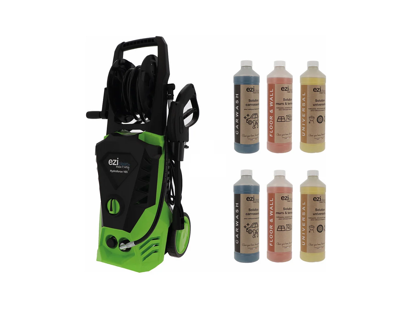 Pack Nettoyeur Haute pression eziclean® Hydroforce 165 + 2 lots de 3 Solutions nettoyantes