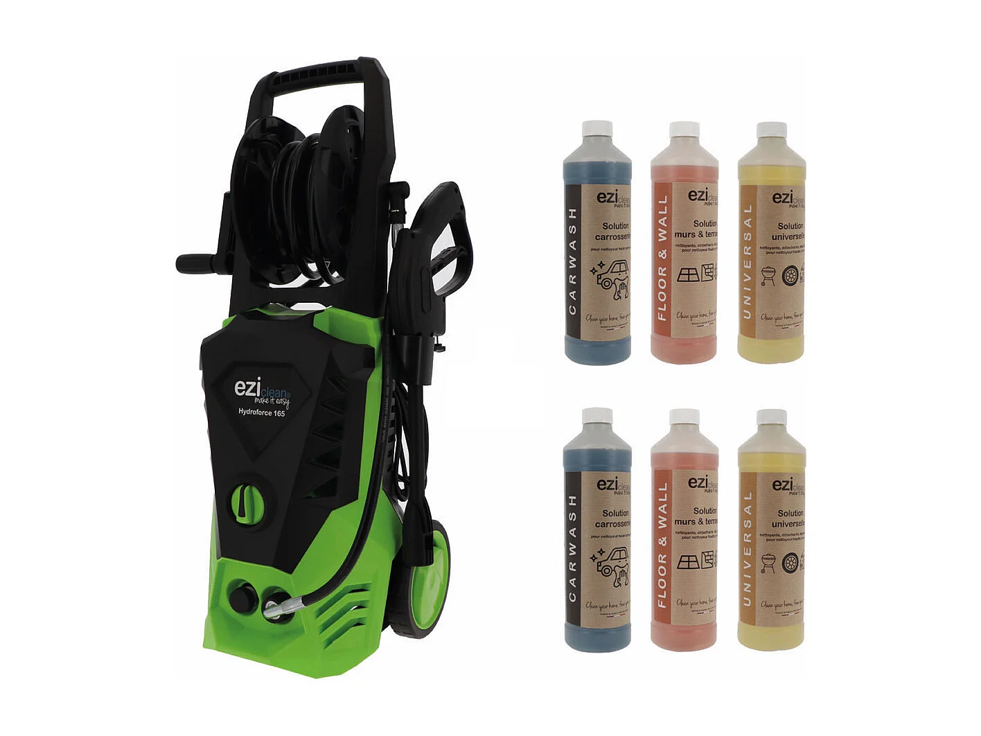 Pack Nettoyeur Haute pression eziclean® Hydroforce 165 + 2 lots de 3 Solutions nettoyantes