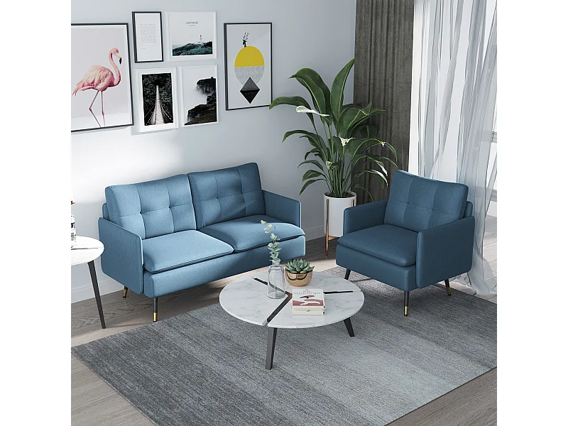 Poltrona per soggiorno e camera da letto con seduta imbottita