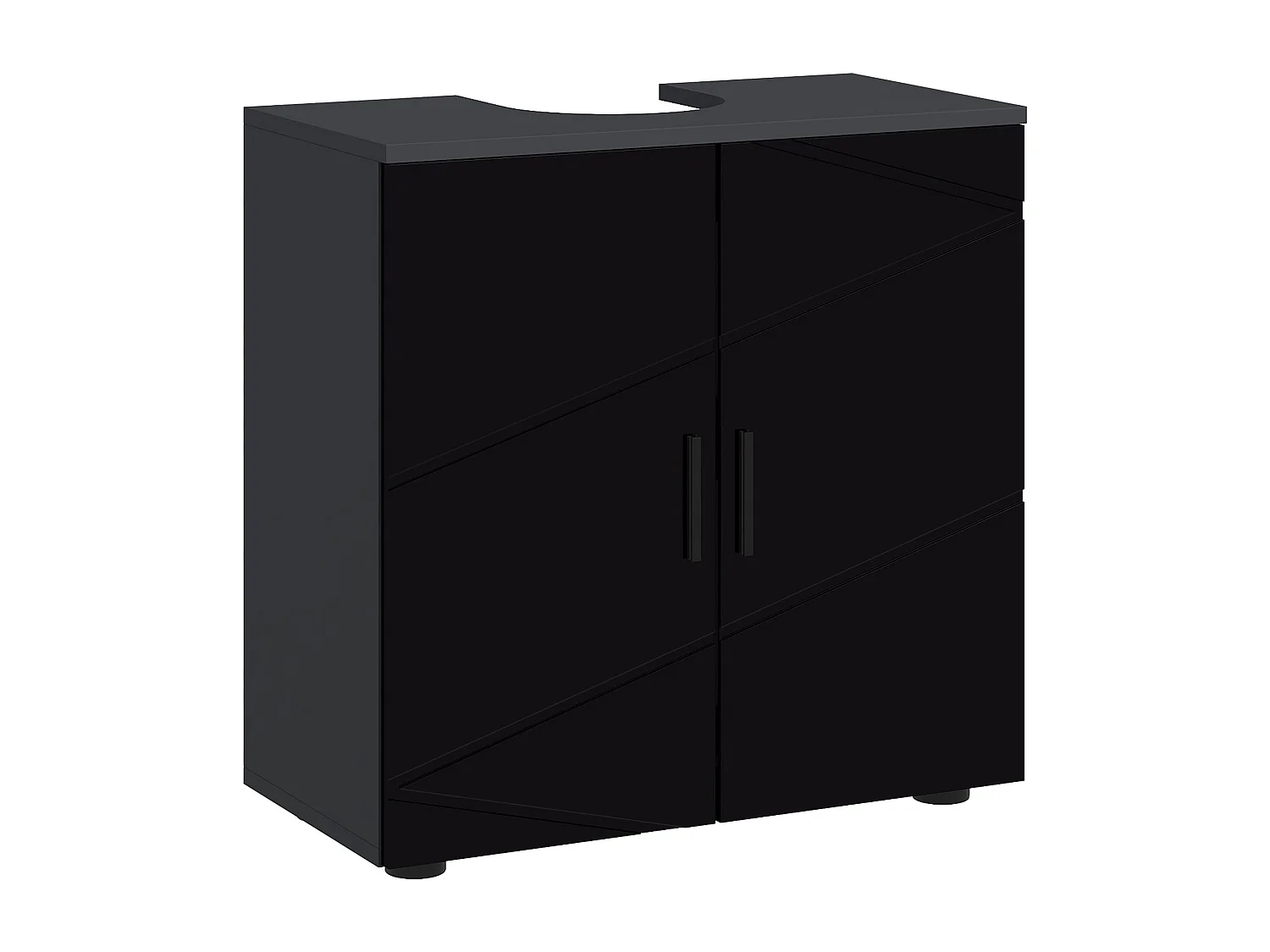 Mobile bagno sottolavabo colonna a 2 ante 60x30x60cm nero