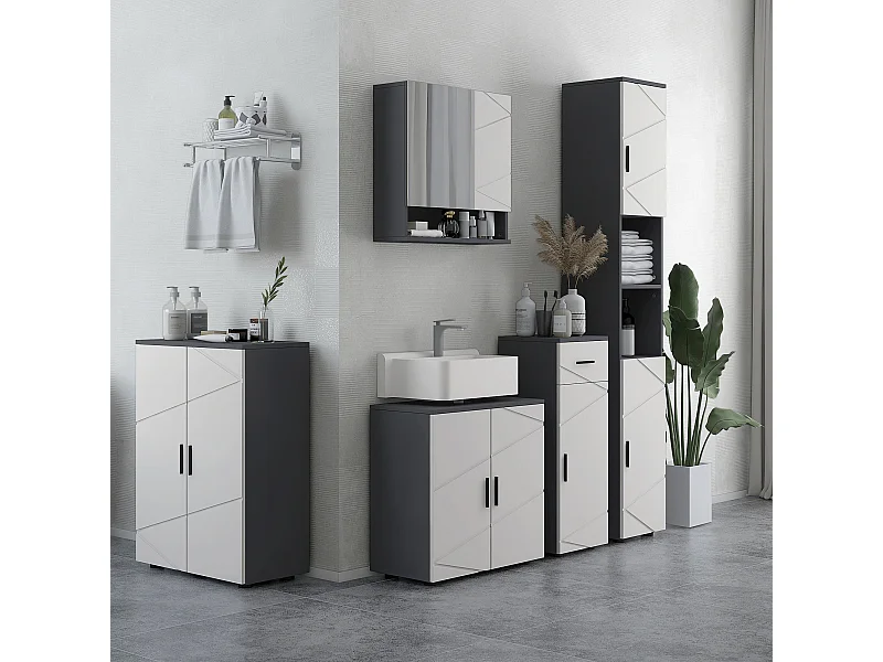 Mobile bagno 2 ante sottolavabo 60x30x60cm grigio