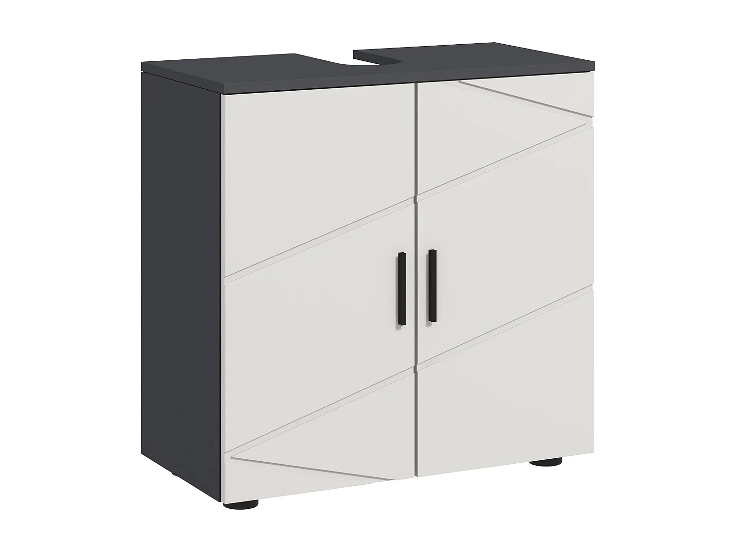 Mobile bagno 2 ante sottolavabo 60x30x60cm grigio