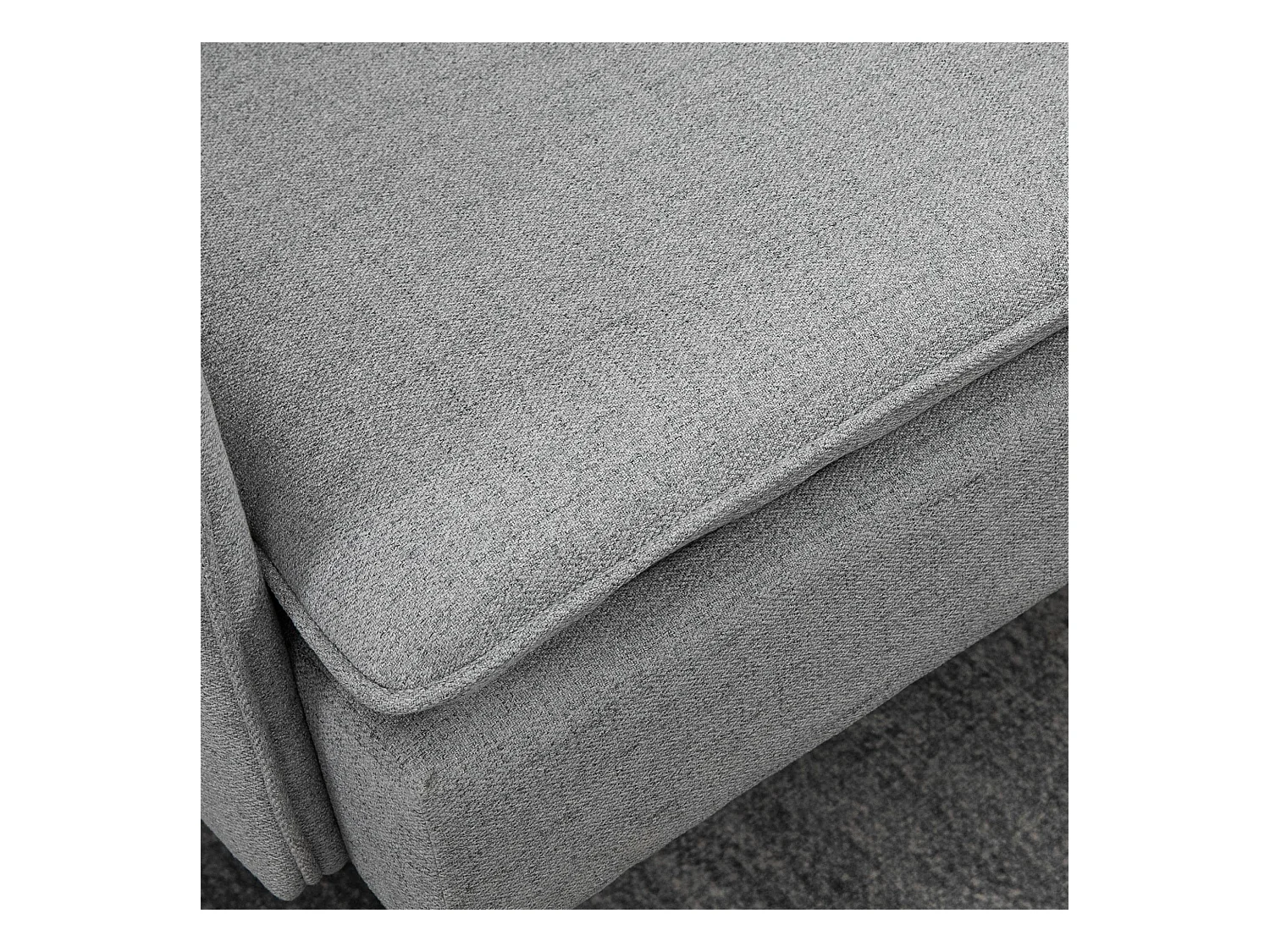 Divano 2 posti in tessuto con cuscini imbottiti 139x68x80cm grigio