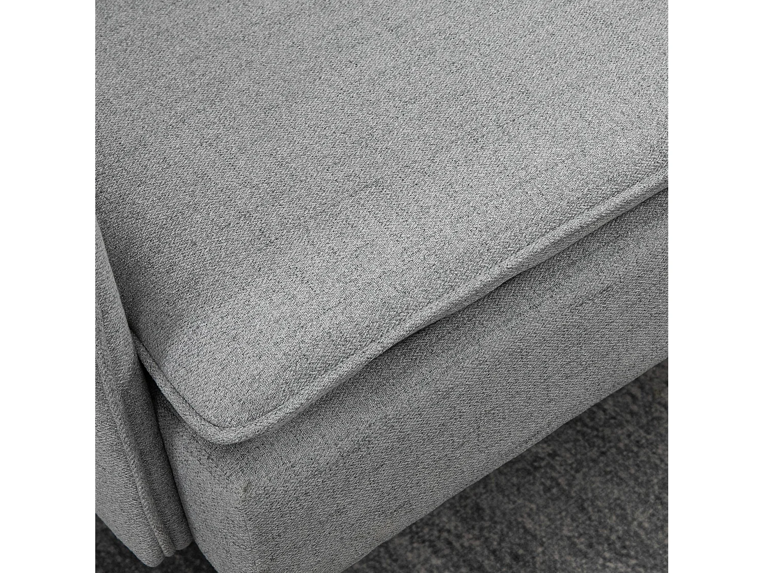 Divano 2 posti in tessuto con cuscini imbottiti 139x68x80cm grigio