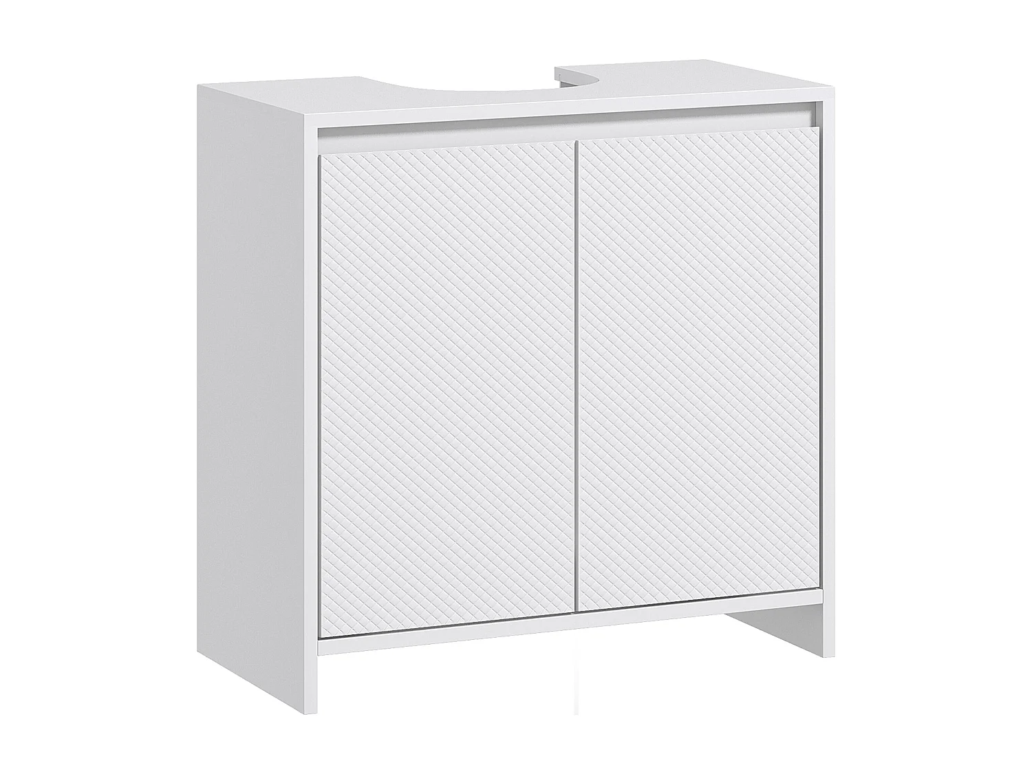 Mobile sottolavabo 2 ante decorate e intaglio a u 60x30x60cm bianco
