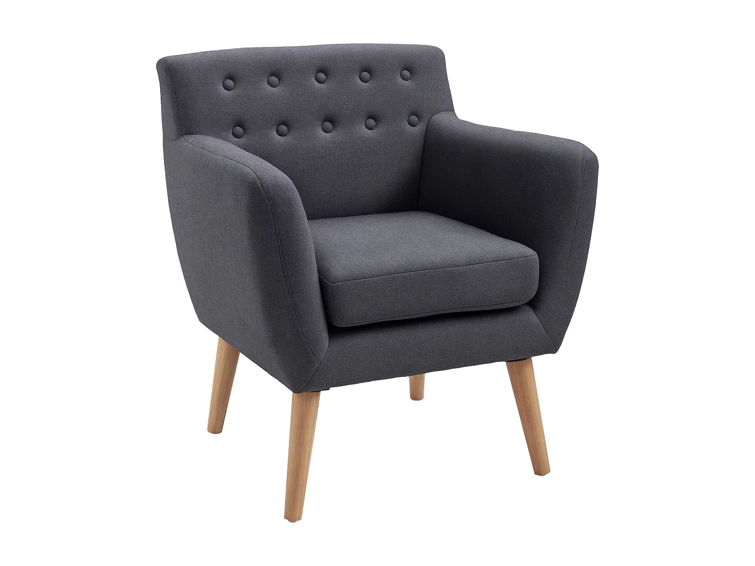 Poltrona moderno da salotto in tessuto grigio scuro