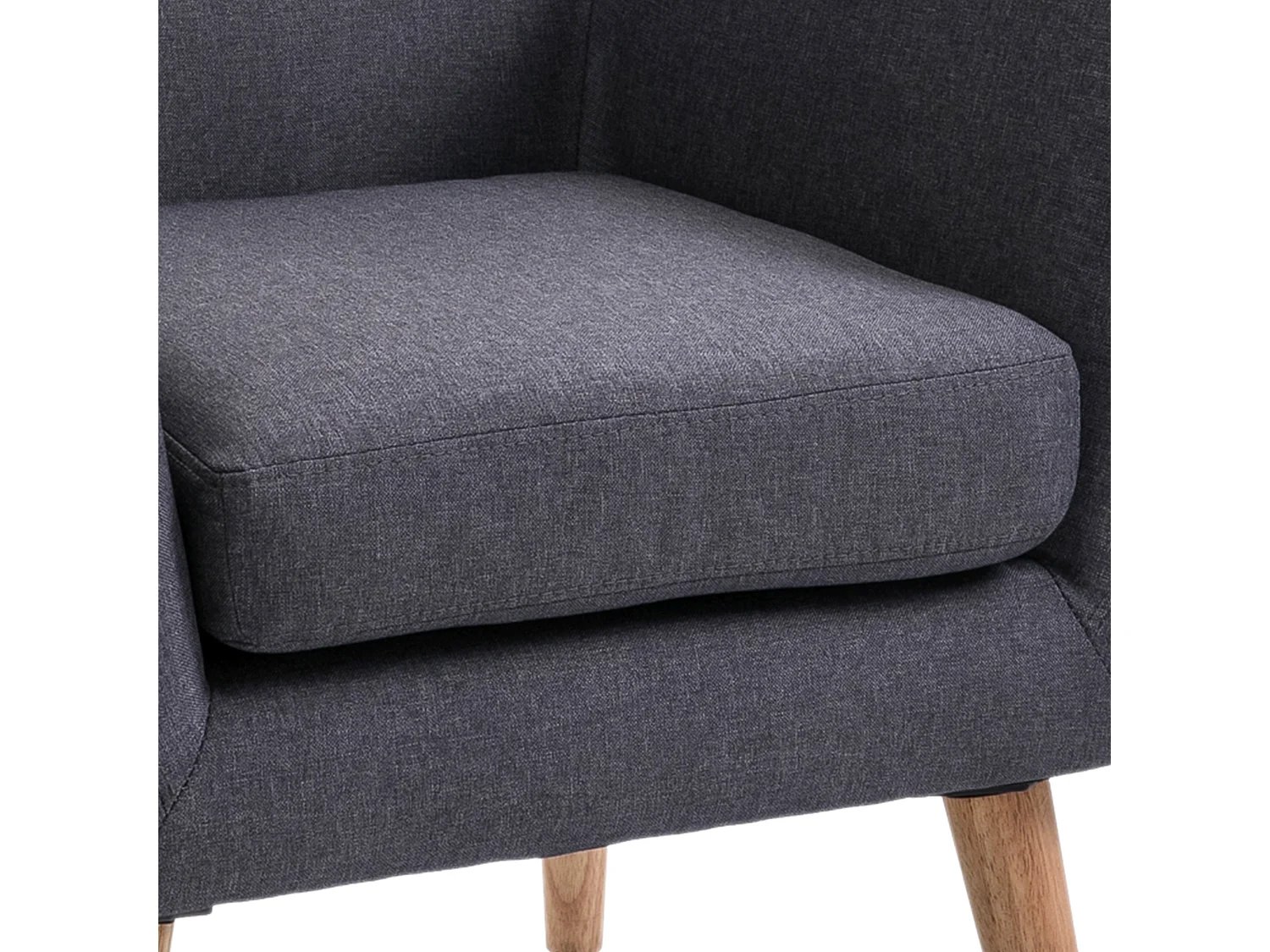 Poltrona moderno da salotto in tessuto grigio scuro