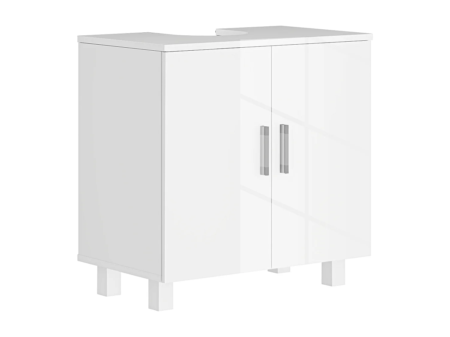 Mobile Sottolavabo bagno con ripiano centrale in mdf 60x35x60cm bianco