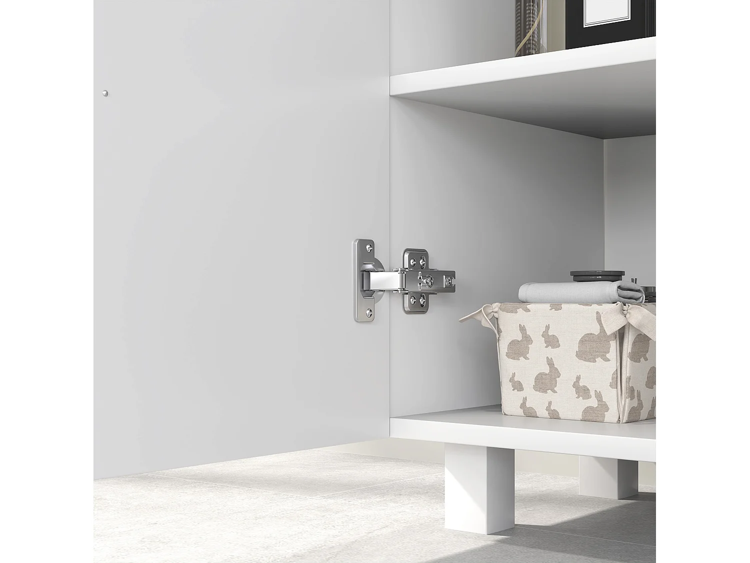 Mobile Sottolavabo bagno con ripiano centrale in mdf 60x35x60cm bianco