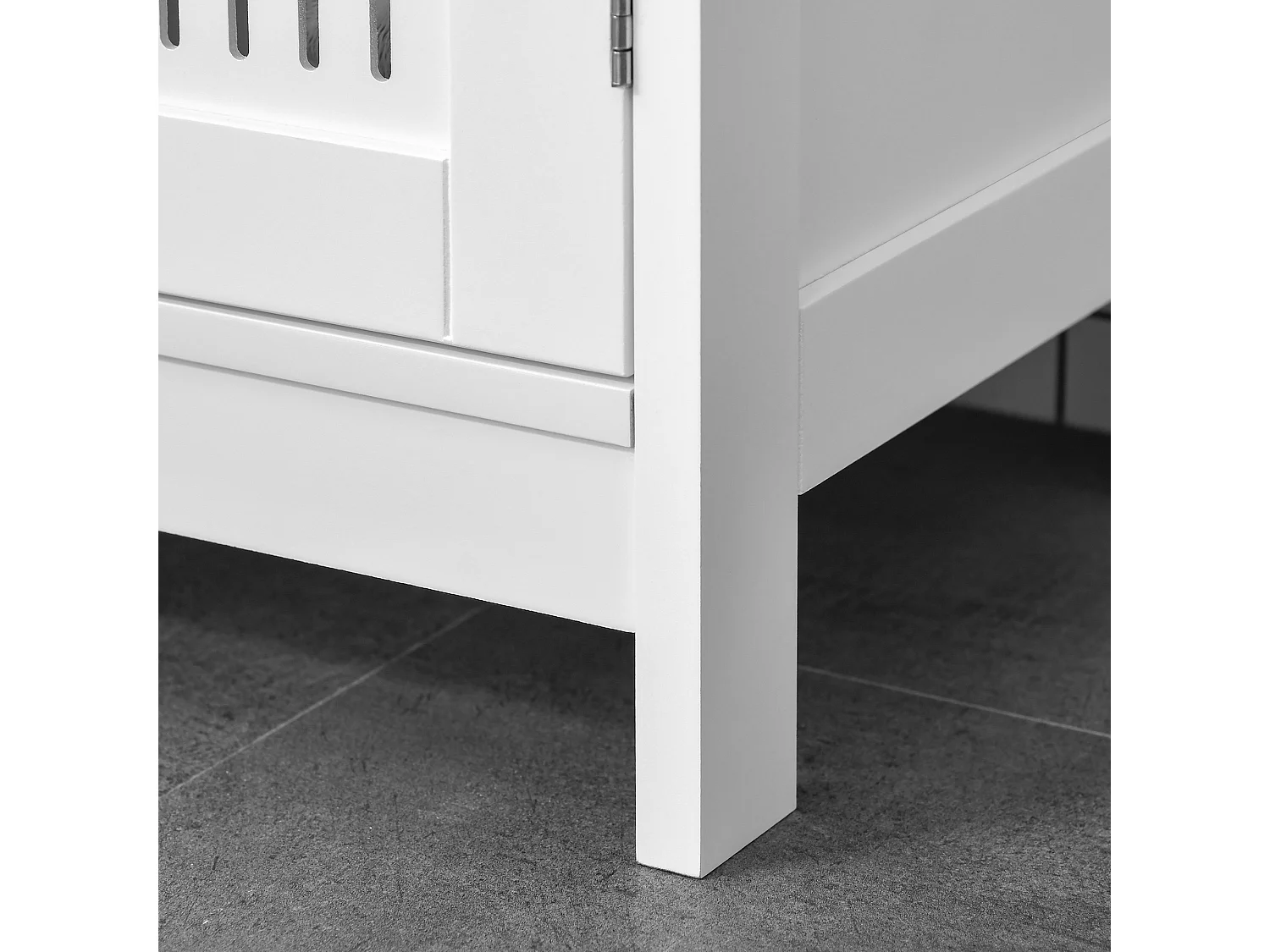 Mobiletto da bagno sottolavabo regolabile a 2 ante bianco