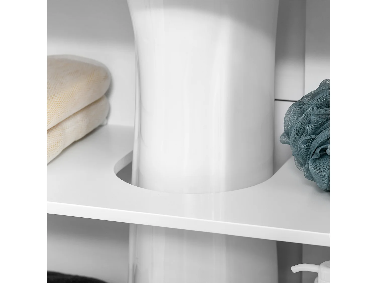 Mobiletto da bagno sottolavabo regolabile a 2 ante bianco