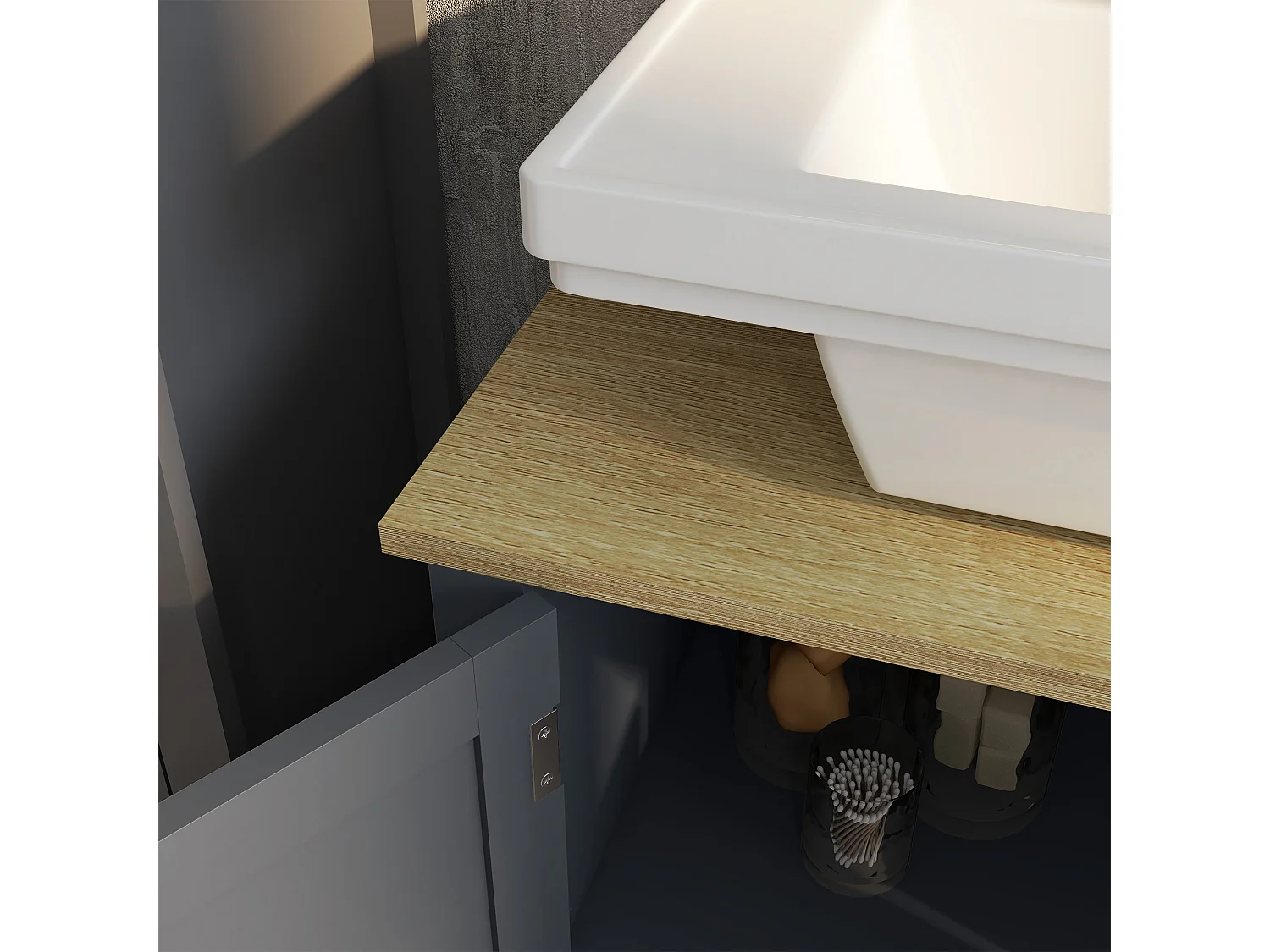 Mobile sottolavabo a 2 ante con ripiano interno regolabile