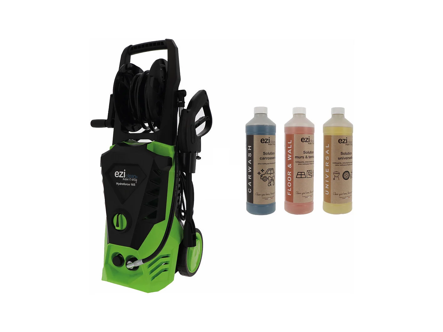 Pack Nettoyeur Haute pression eziclean® Hydroforce 165 + lot de 3 Solutions nettoyantes