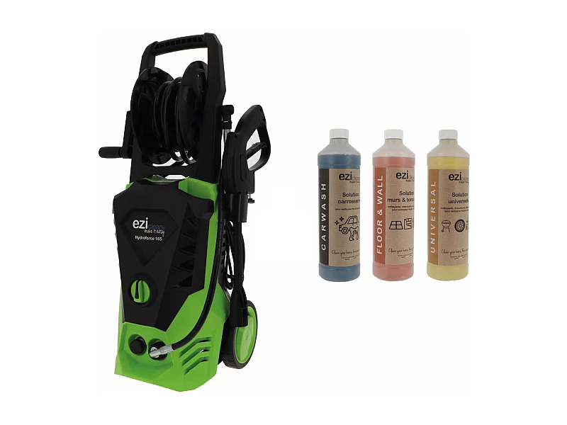 Pack Nettoyeur Haute pression eziclean® Hydroforce 165 + lot de 3 Solutions nettoyantes