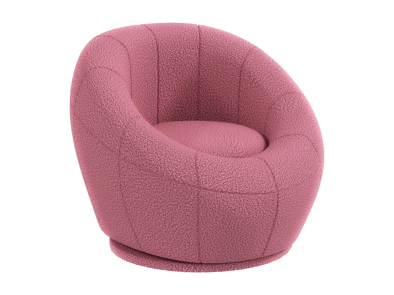 Poltroncina rotonda moderna in peluche rosa