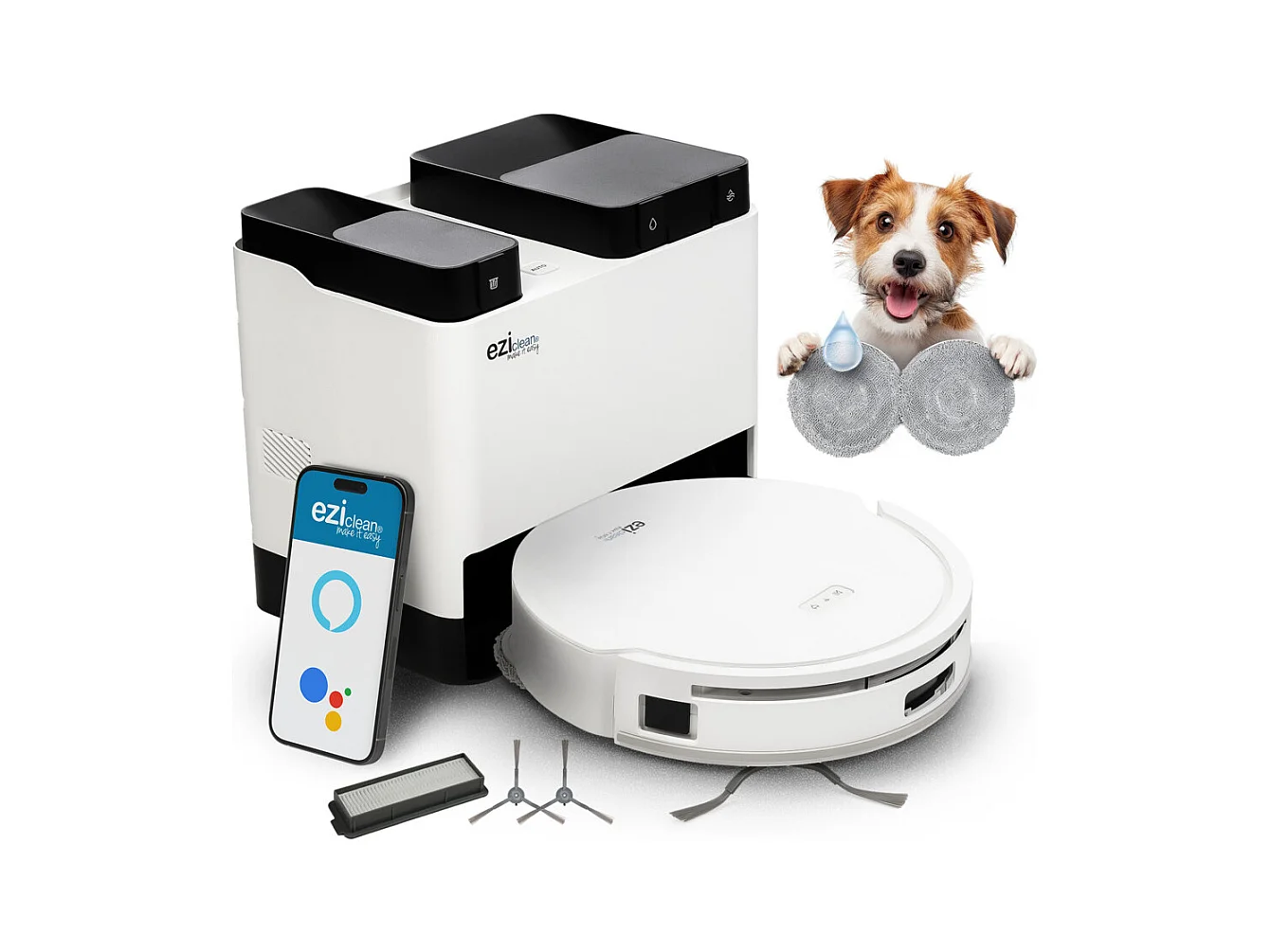 Robot aspirateur laveur connecté eziclean® All In One Z12 Ultra