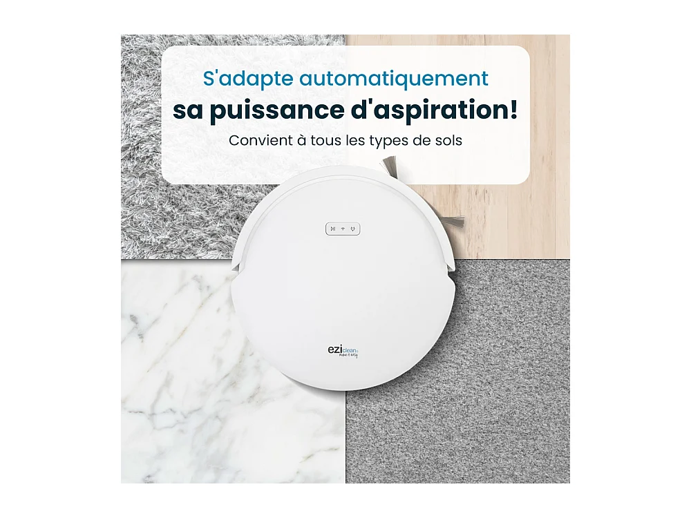 Robot aspirateur laveur connecté eziclean® All In One Z12 Ultra