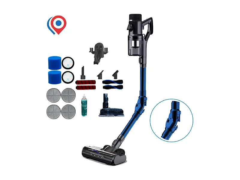 Aspirateur balai sans fil eziclean® Cycloboost FR8 Wash Pro "Fabriqué en france"