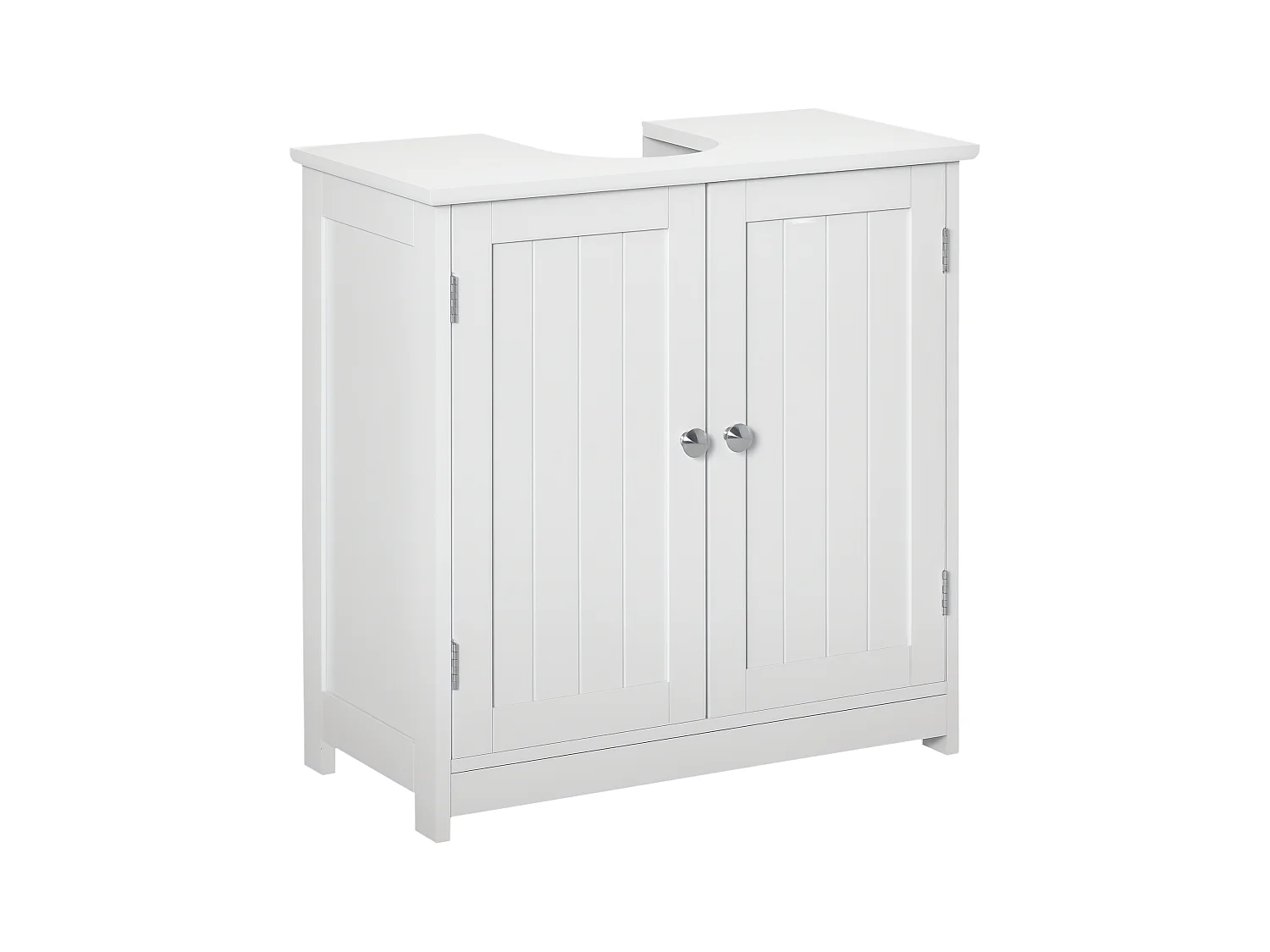 Mobile sottolavabo a 2 ante con ripiano regolabile in legno bianco