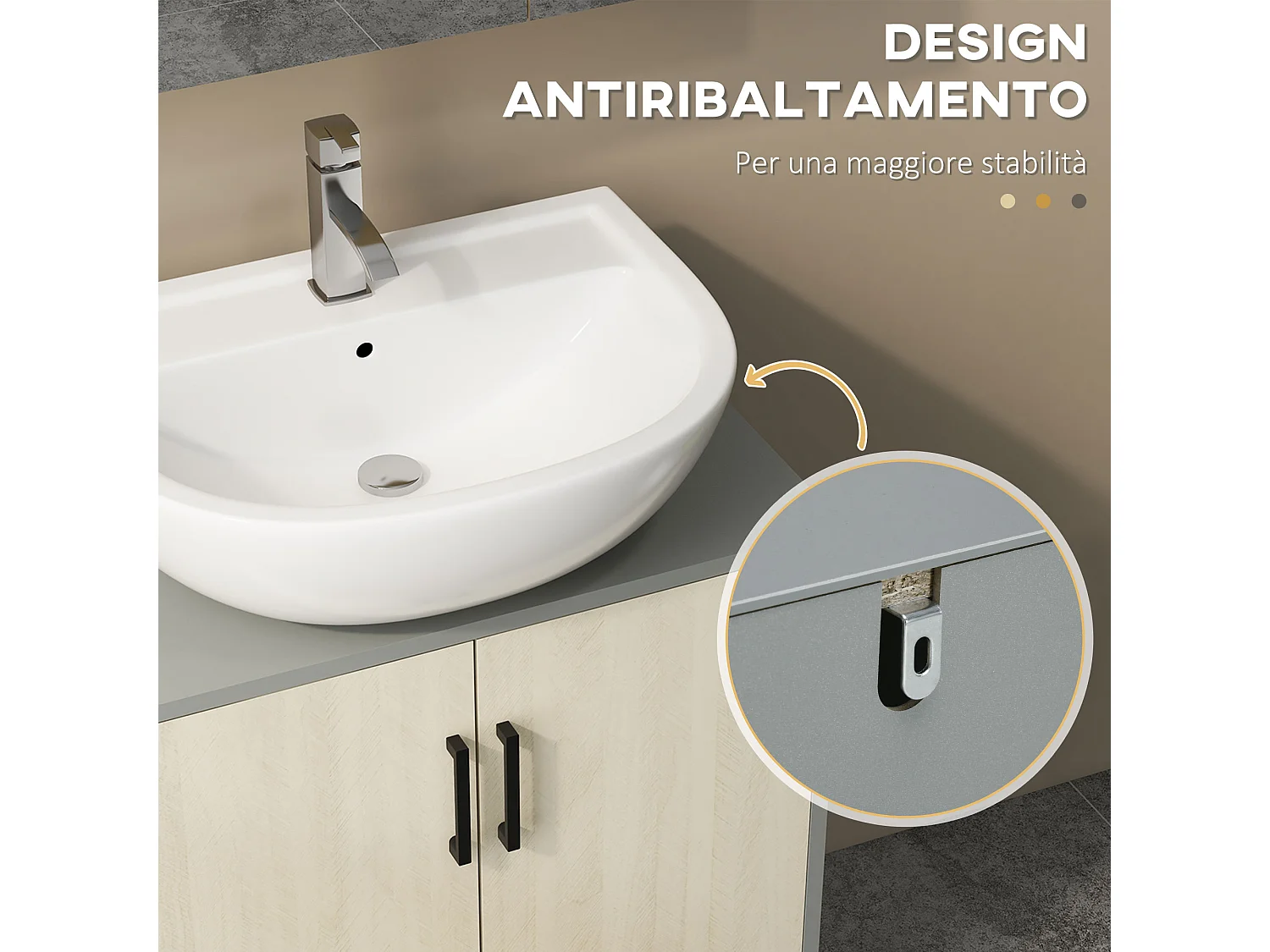 Mobile bagno sottolavabo con armadietto in truciolato