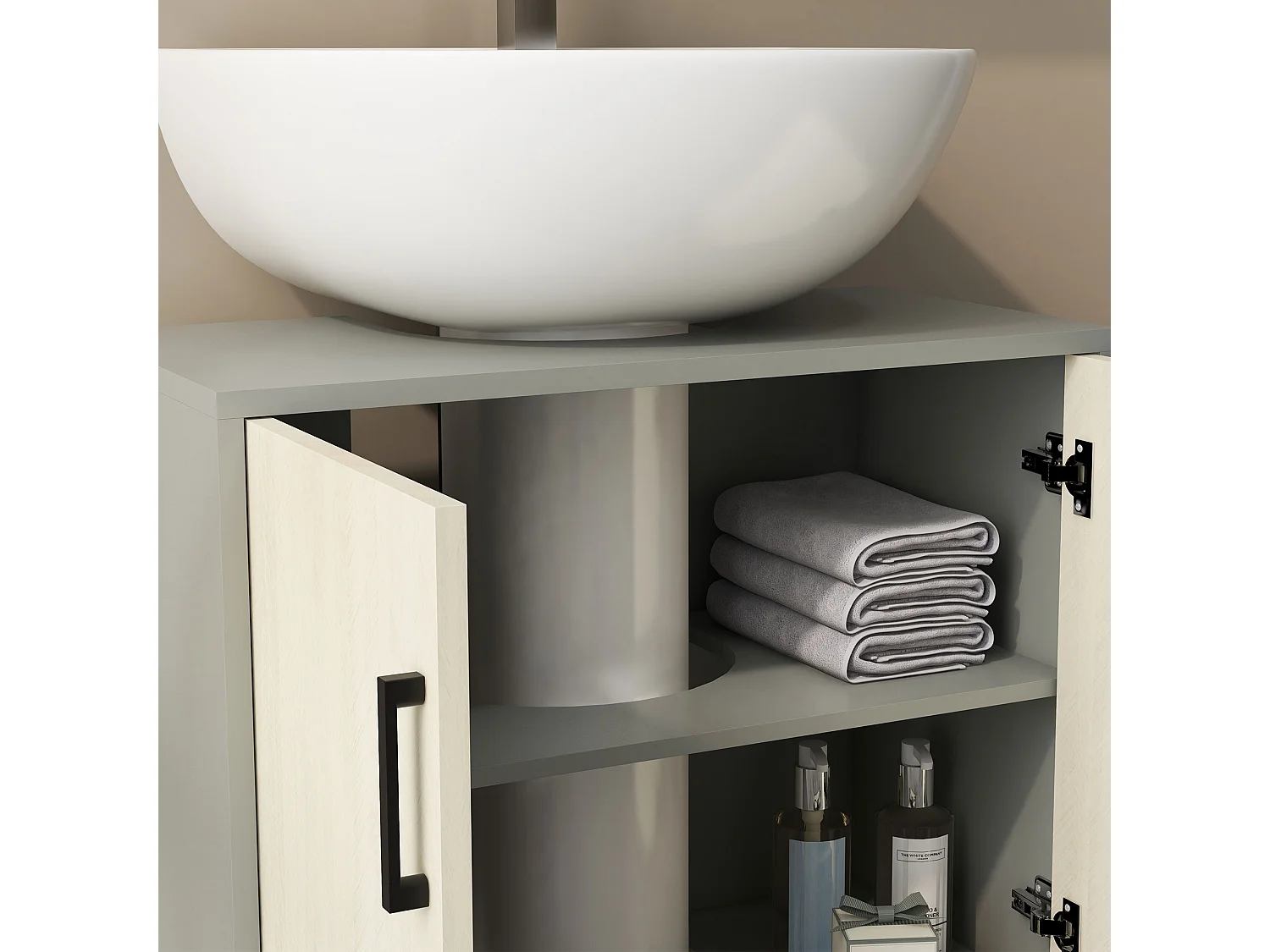 Mobile bagno sottolavabo con armadietto in truciolato